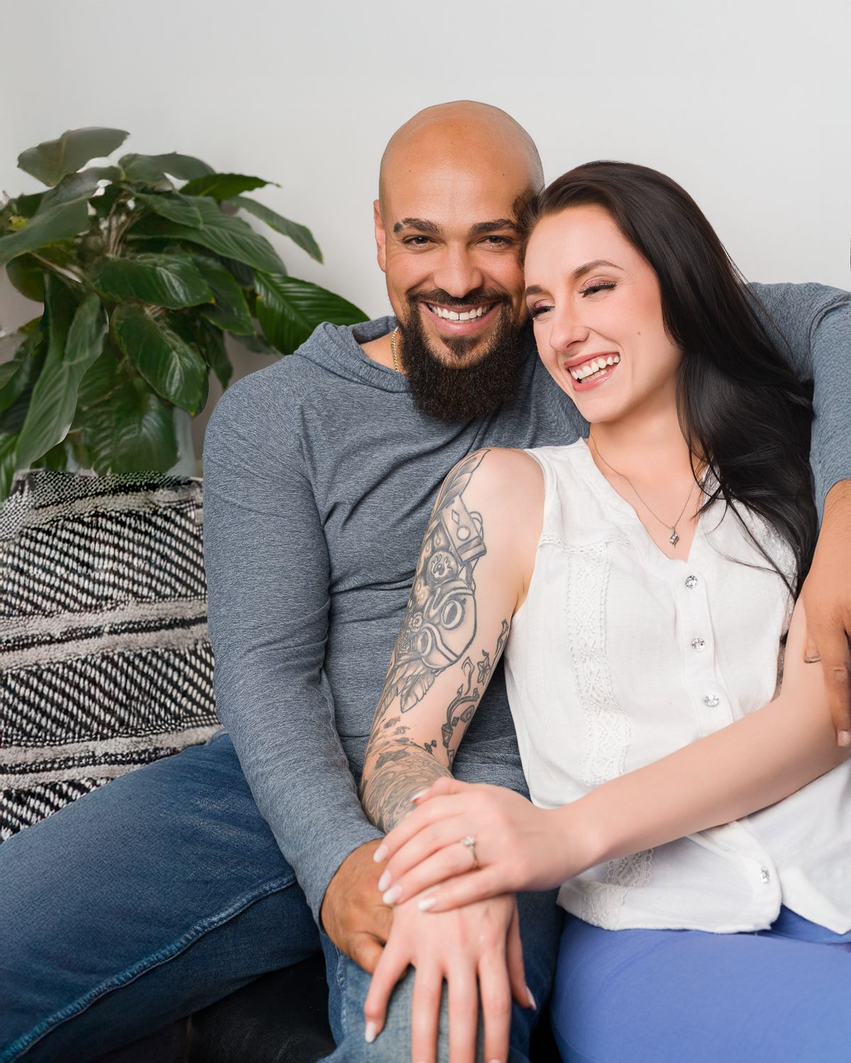 Couple portrait with genuine smile