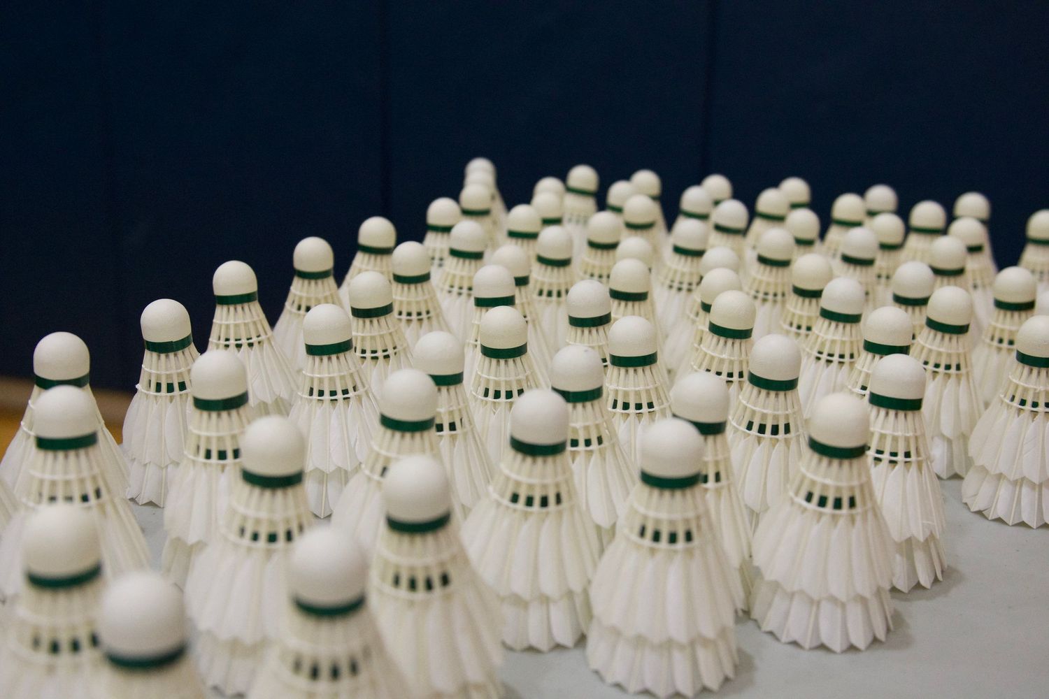Stacks of badminton birds
