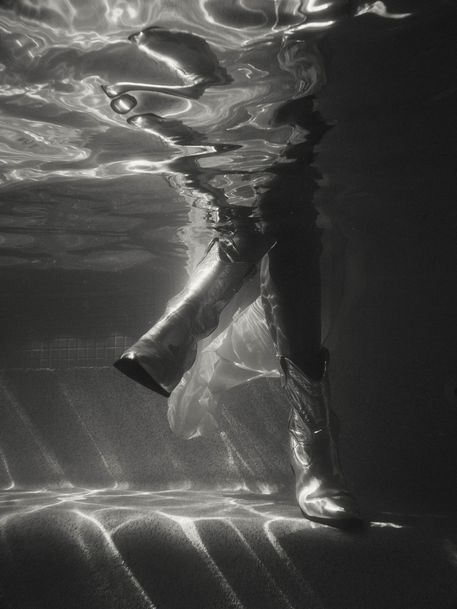 image of a water themed commercial shoot for women's boots in Newcastle NSW