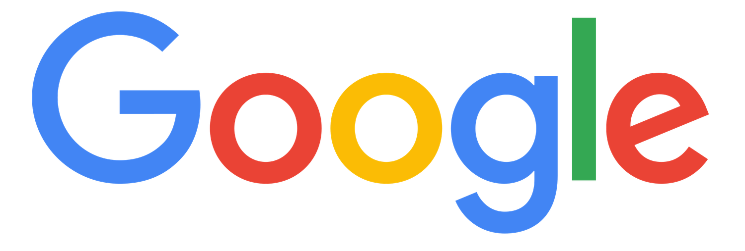 The Google company logo with multicolored letters in the tech giant's signature style.