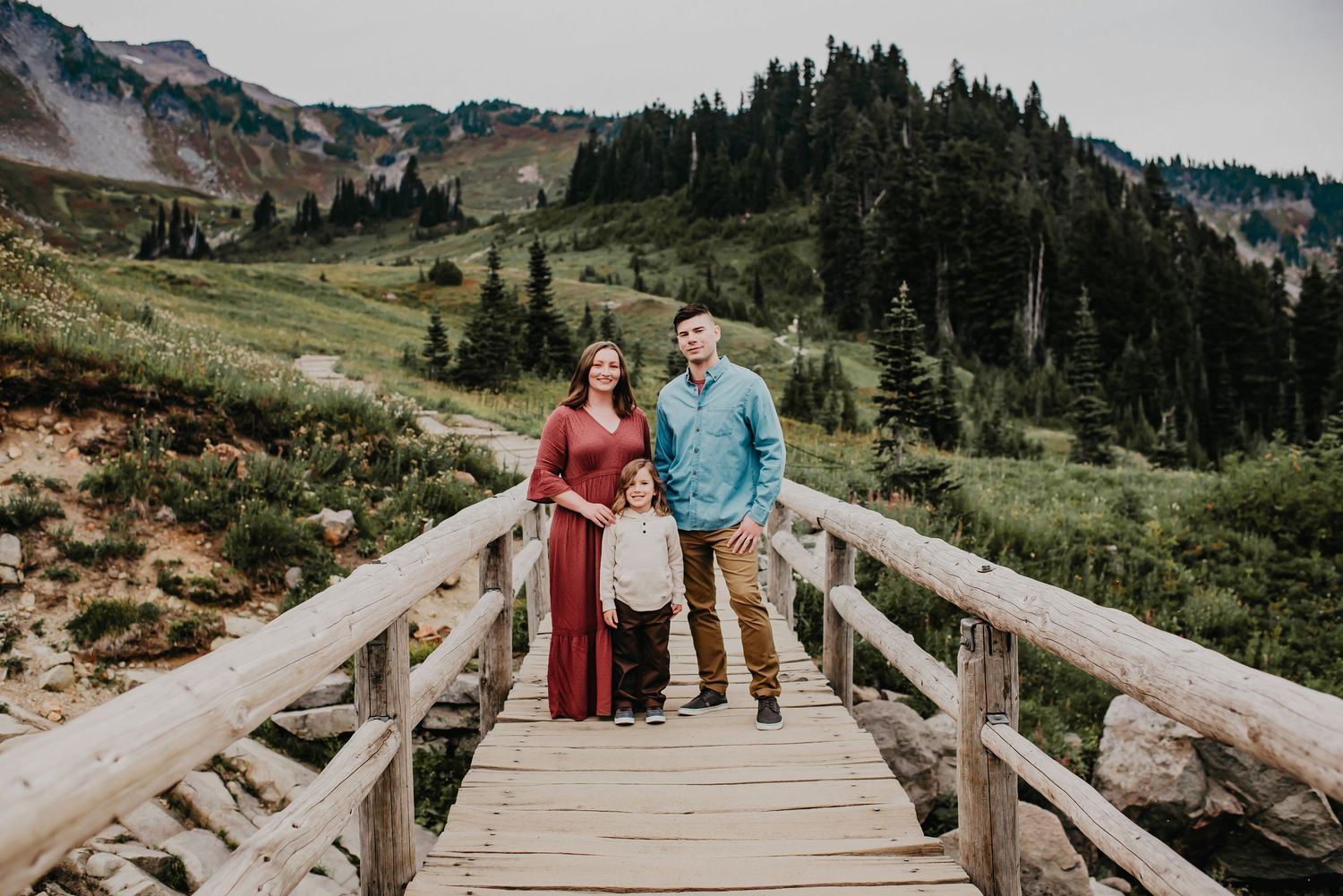 Family photos on Mt Rainier