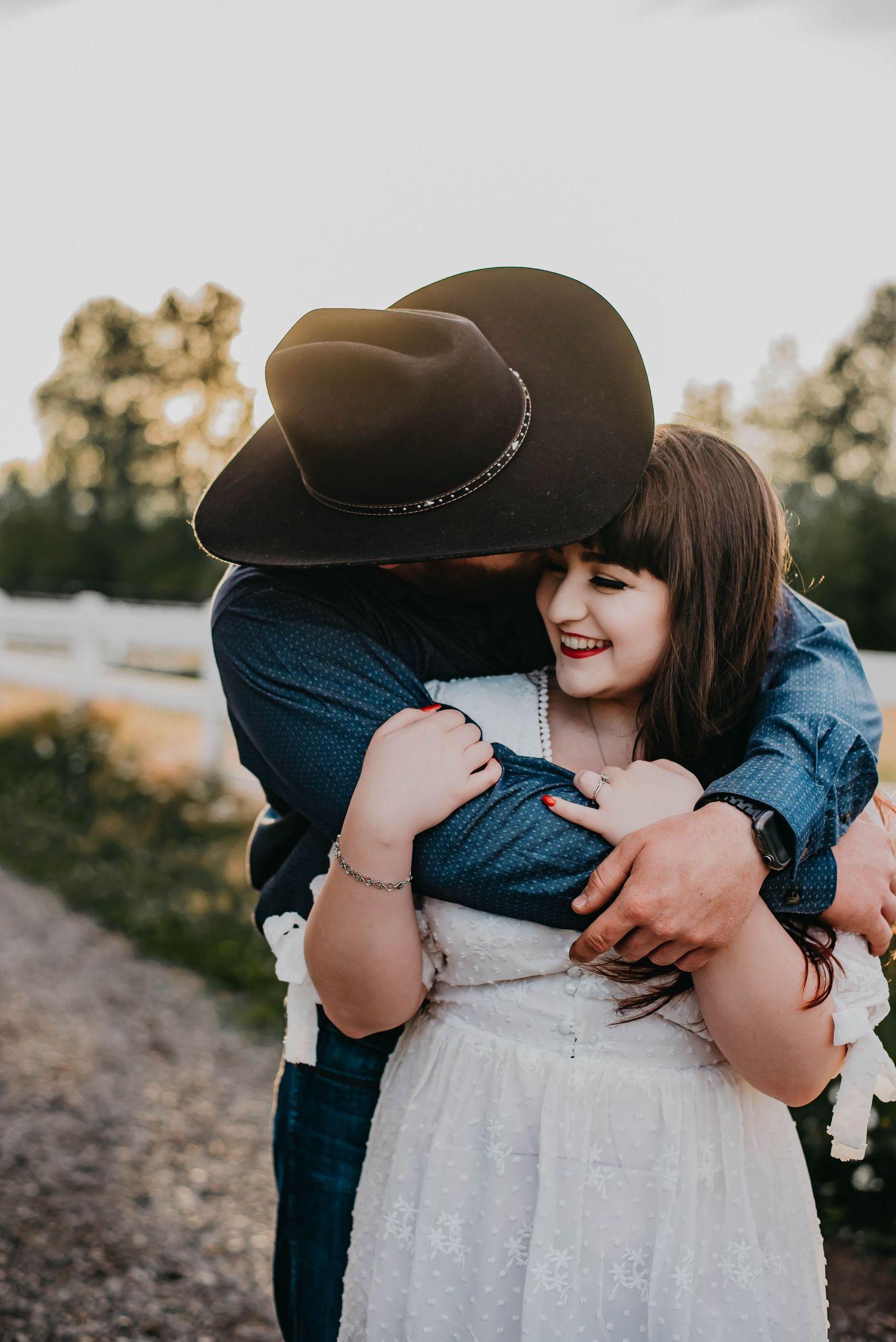 Couple hugging