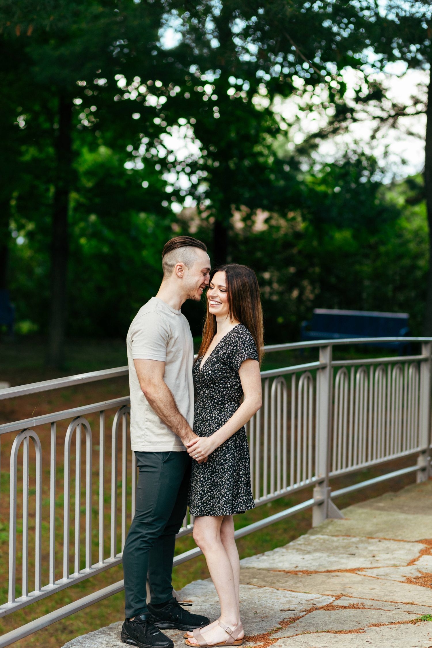A romantic moment capturing the connection between two people.