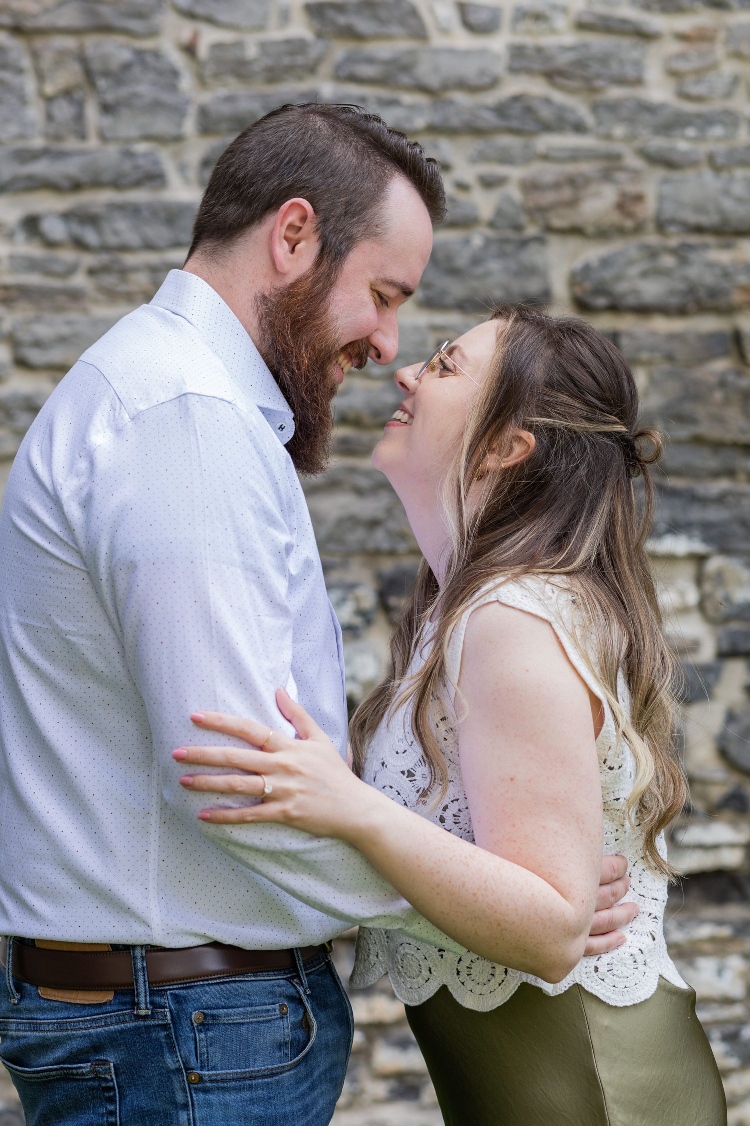 A romantic moment capturing the connection between two people.