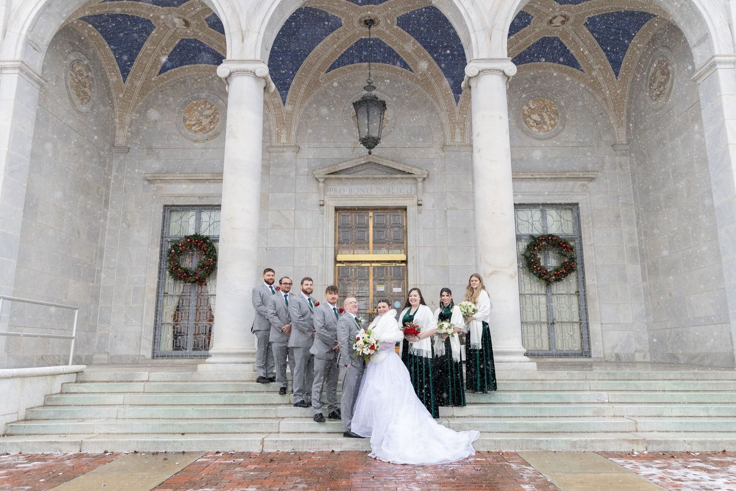Bridal Portraits at Butler institute of American Art Youngstown Ohio captured by Sarah Marie Studio