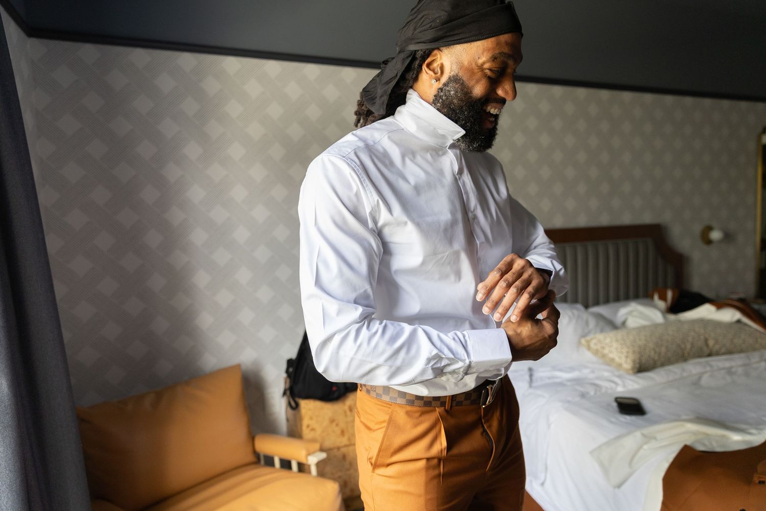 Grooms portrait captured by Sarah Marie Studio
