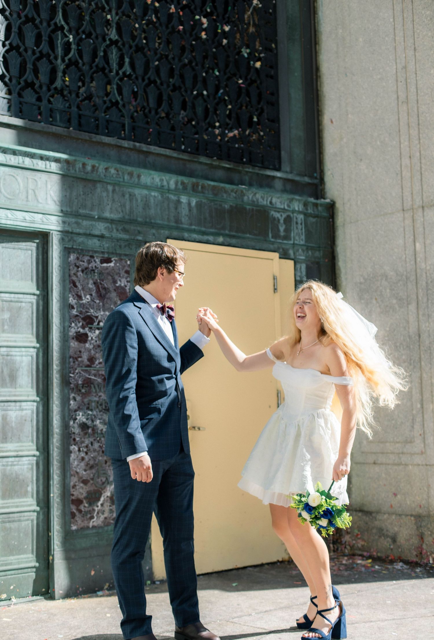 city Hall nyc elopement fun, and cinematic