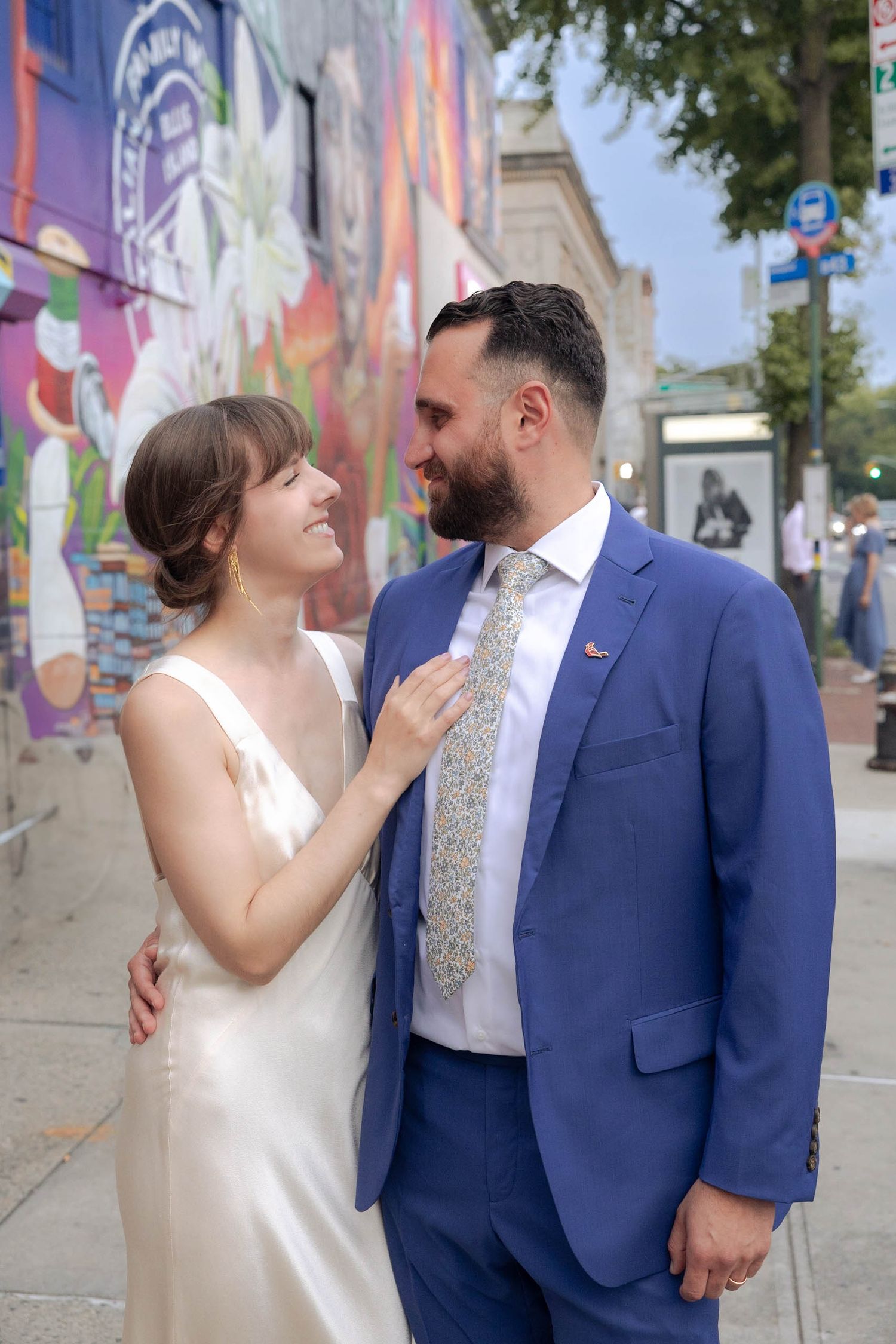nyc wedding photography couple outside candid street
