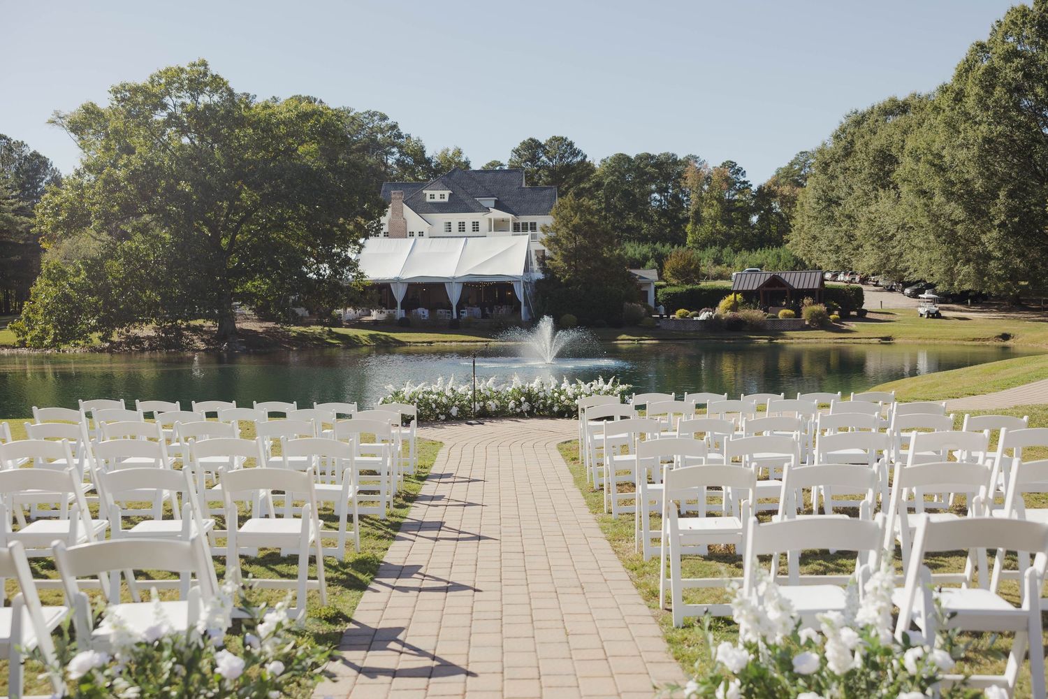 Outdoor wedding ceremony setup photographed in Southwest Virginia