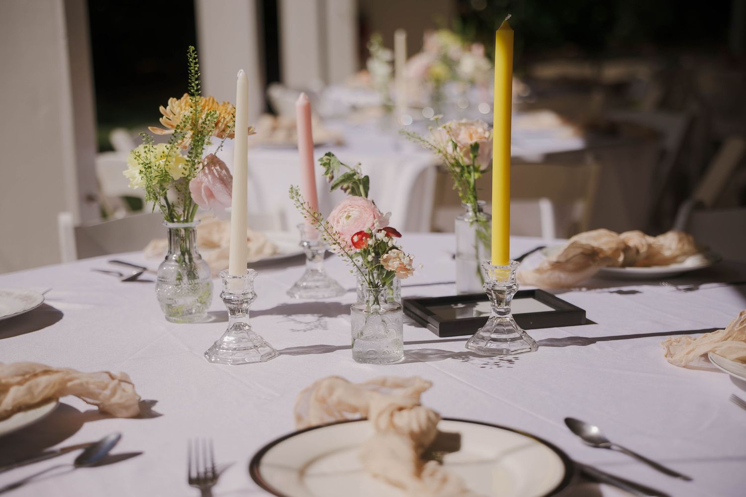Wedding reception table details photographed by a Southwest Virginia wedding photographer