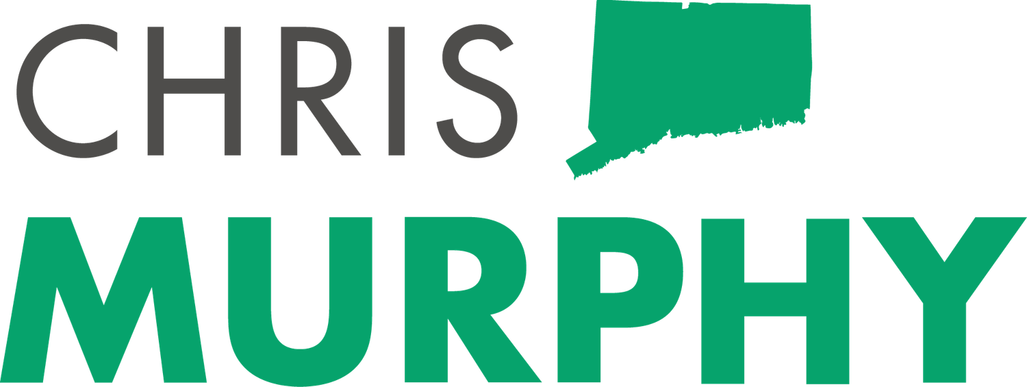 Chris Murphy U.S. Senator Connecticut official campaign logo with green state outline and bold typography.