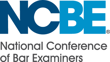NCBE National Conference of Bar Examiners official logo in blue and gray colors.