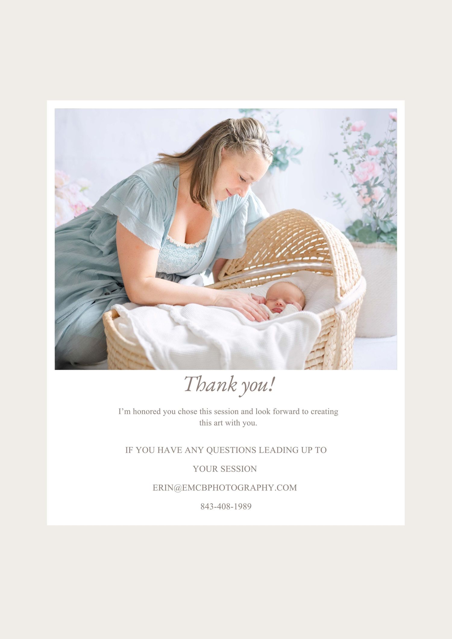 Mother looking lovingly at newborn baby in Moses basket in Chesterfield Virginia photo studio