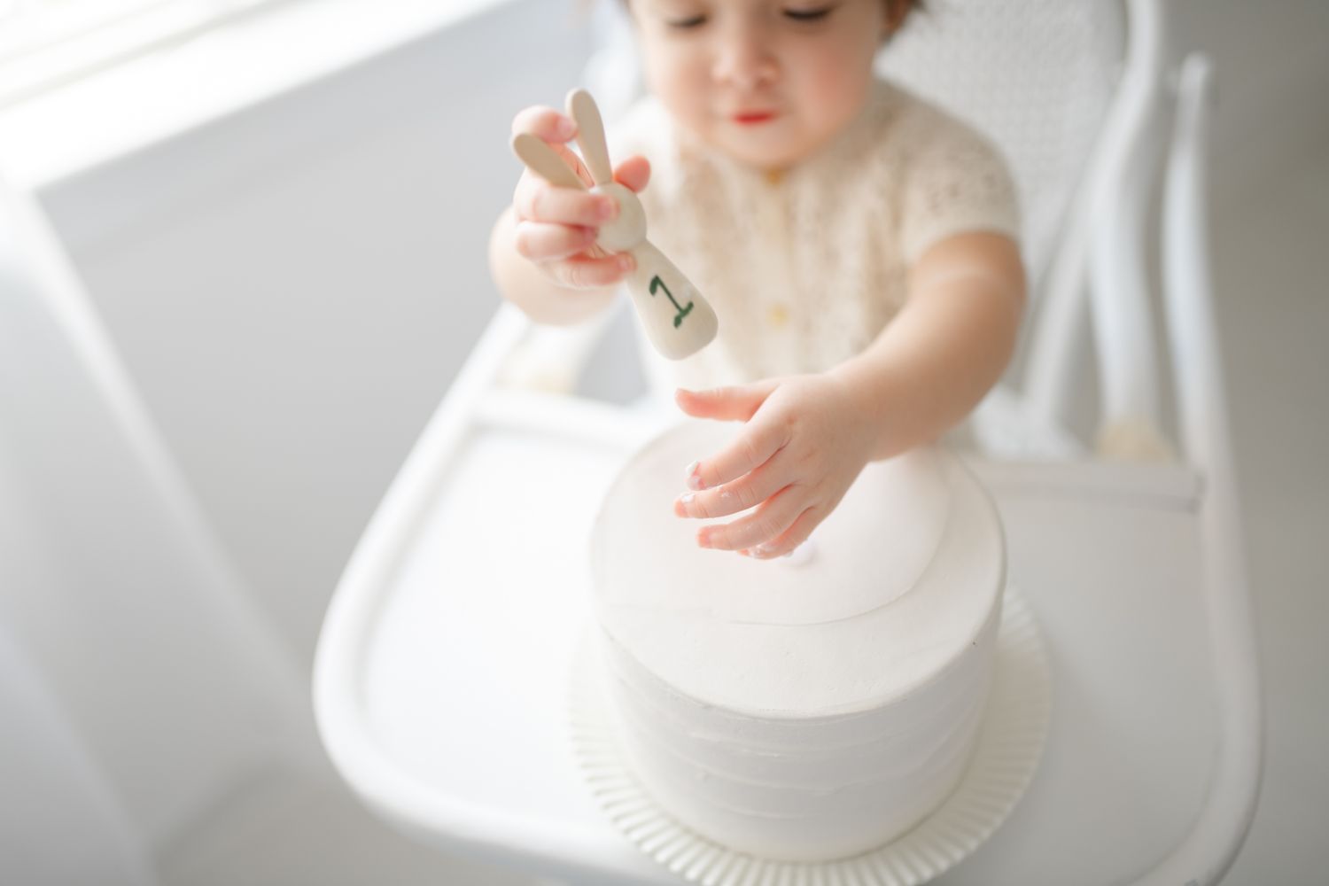 beautiful smash cake for one year session by Richmond newborn photographer