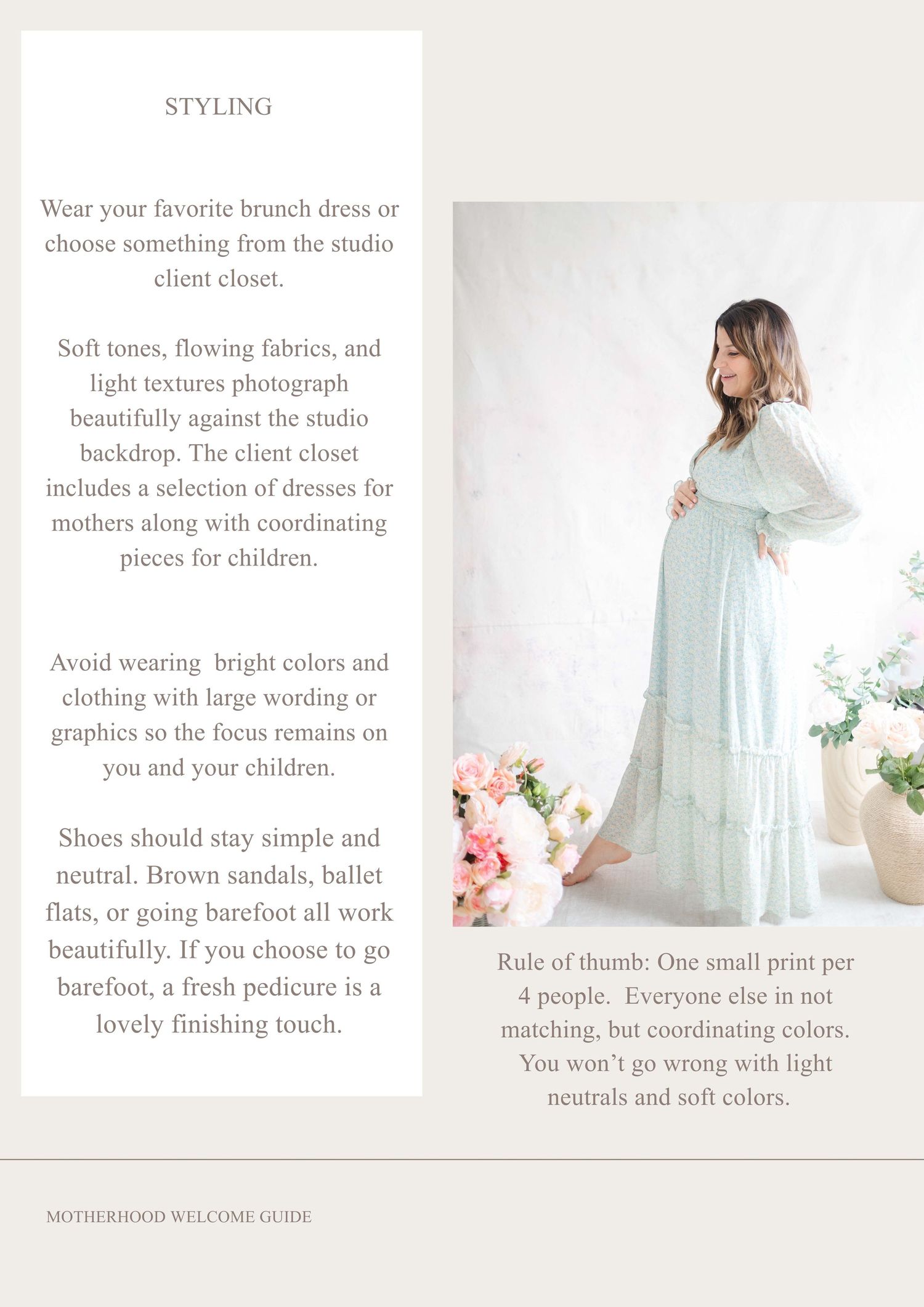 A pregnant mother in a blue floral dress during her maternity photos in Chesterfield Virginia