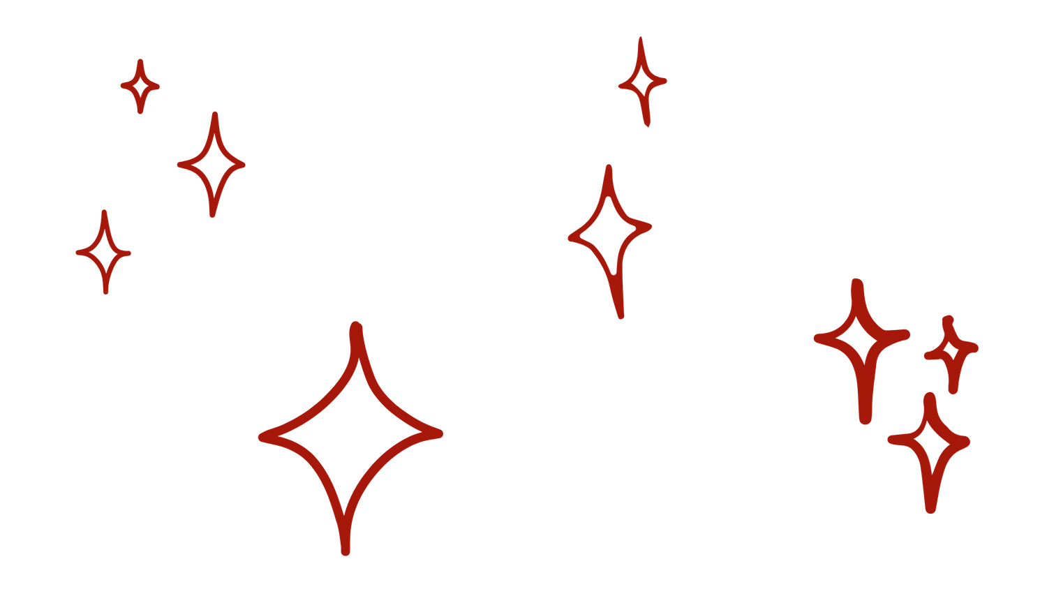 Red glowing star shapes scattered on black background creating a sparkly pattern.