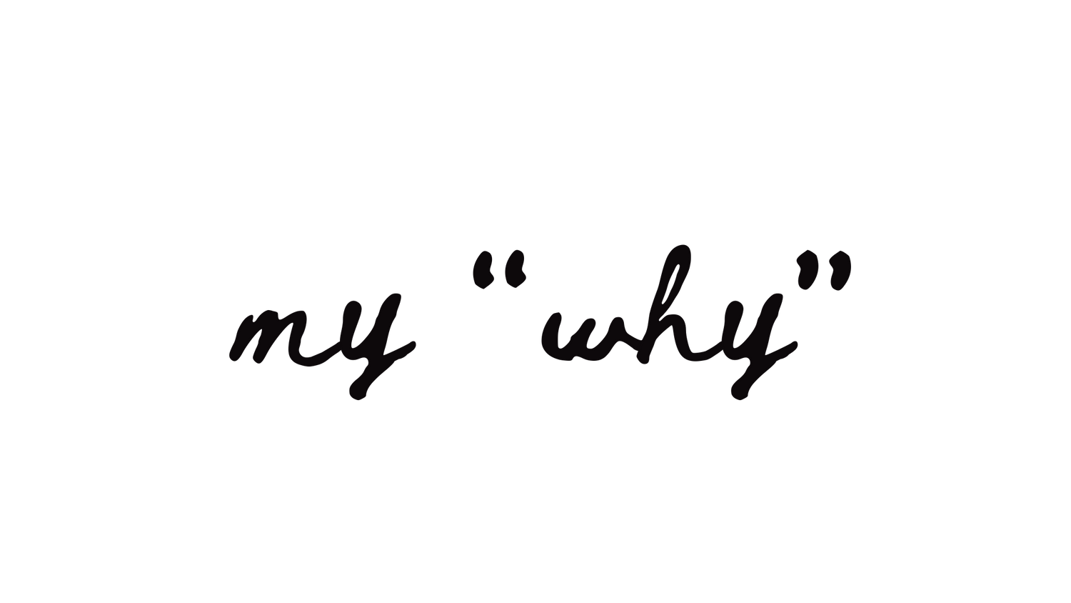 Cursive text reading 'my why' in black against white background.