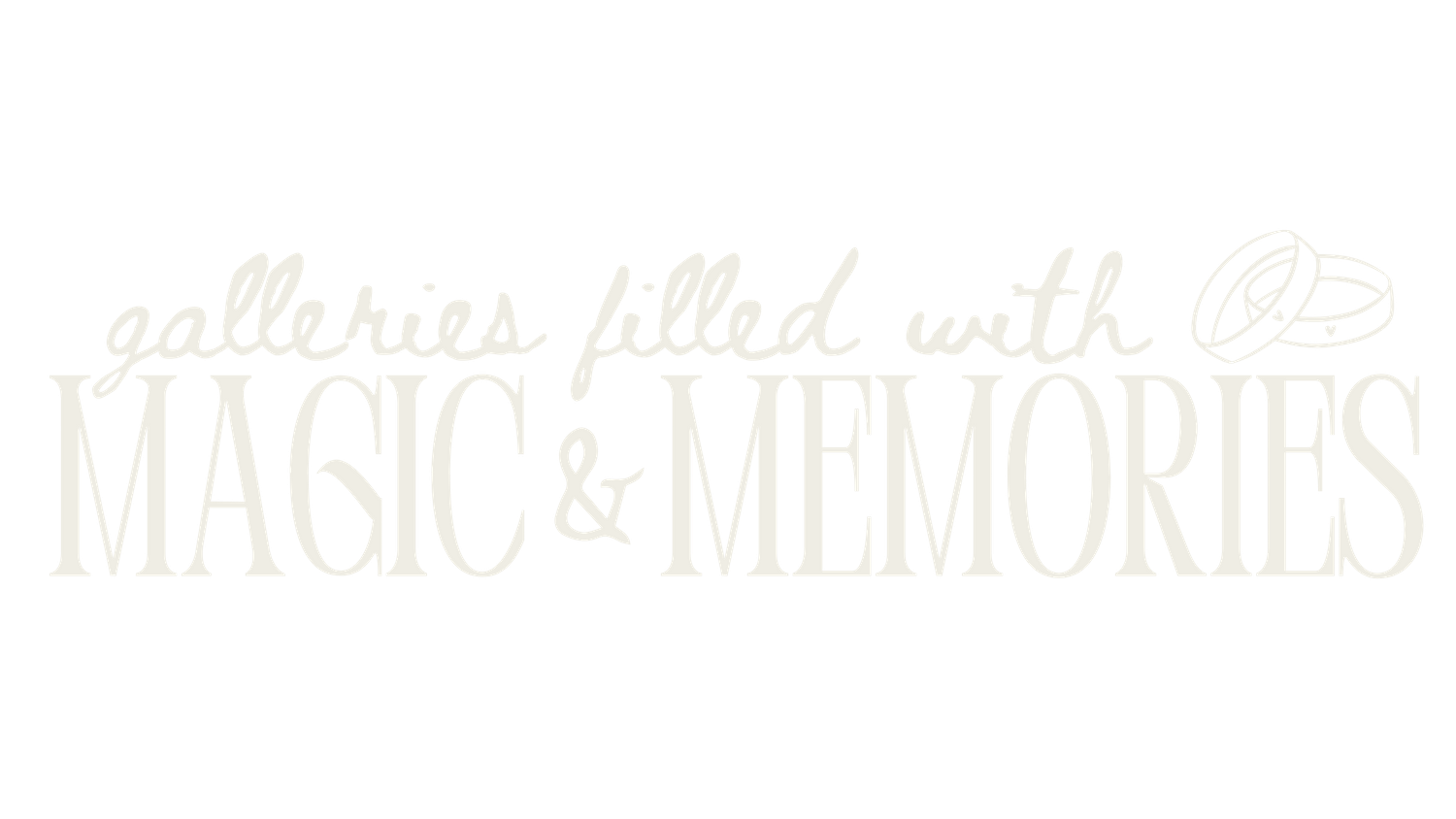 White text logo design for 'Magic & Memories' on dark background.