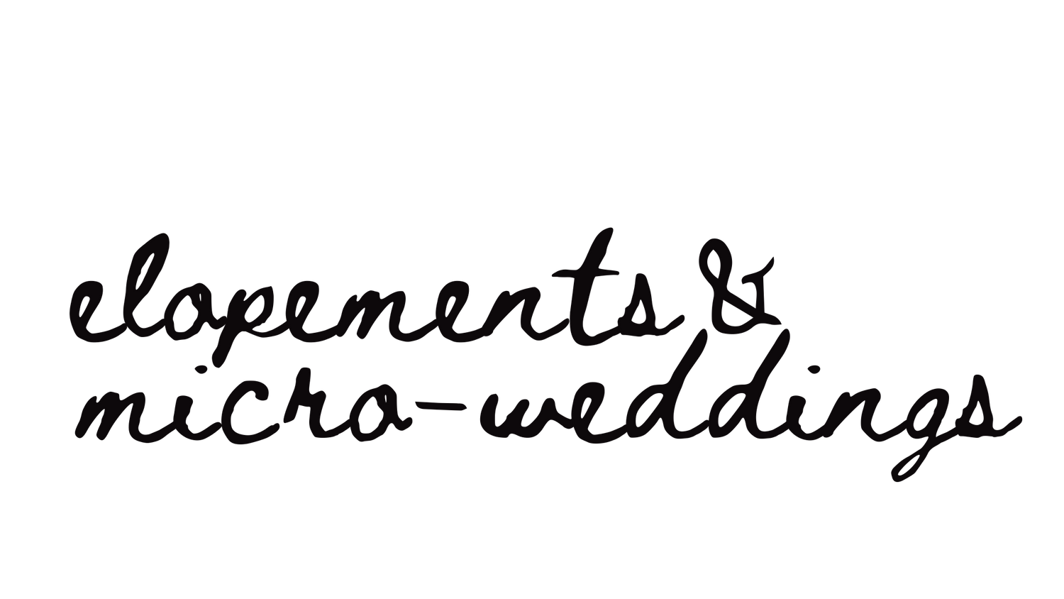 Black handwritten text reading 'documents & micro-weddings' on dark background.