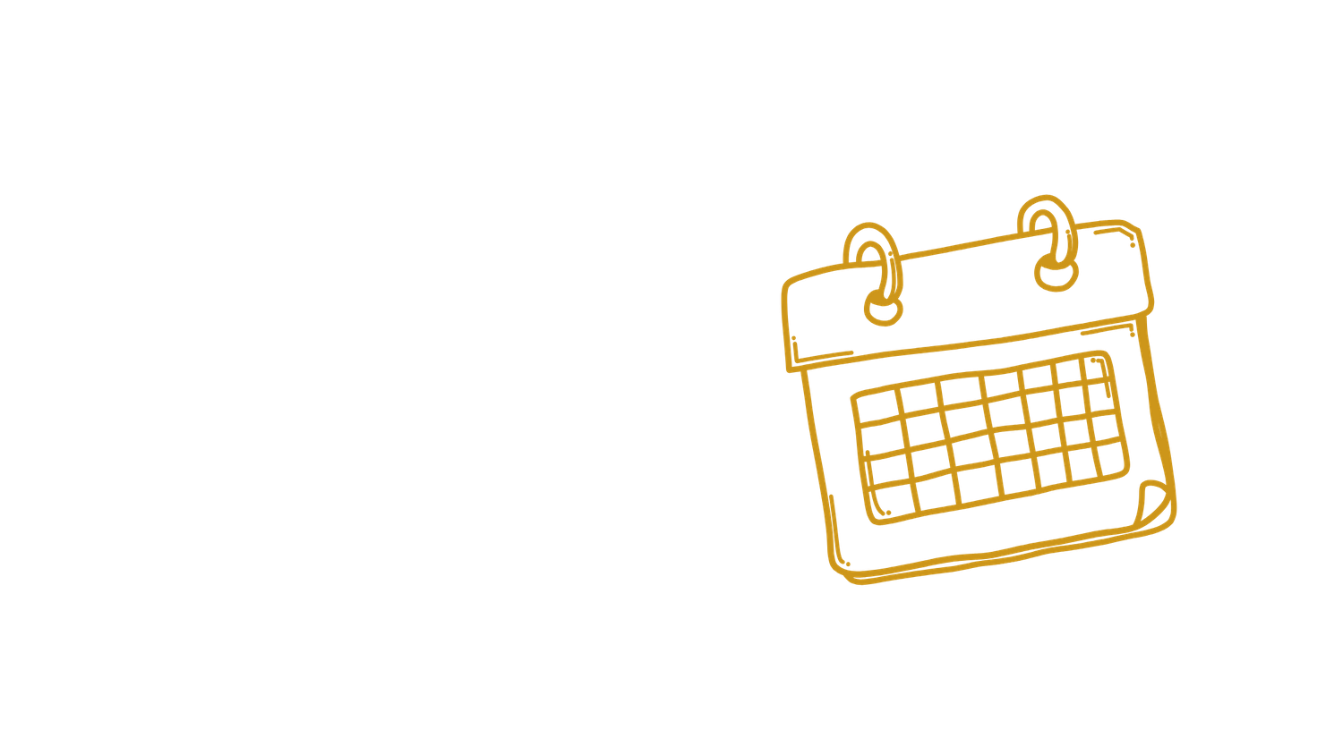 Simple gold line drawing of a calendar or date picker icon on black background.