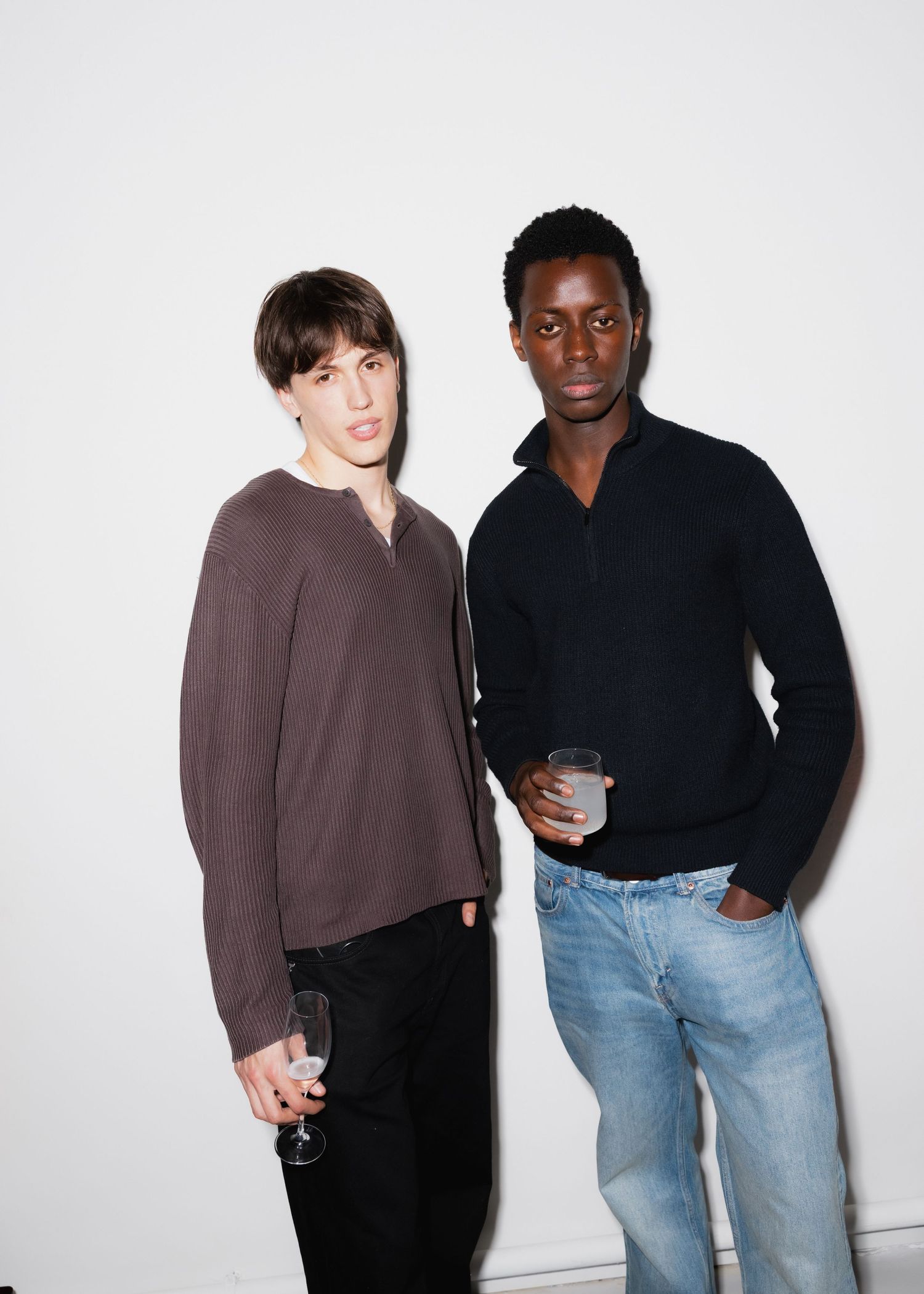 Four fashion portraits against white background showing people in casual outfits.