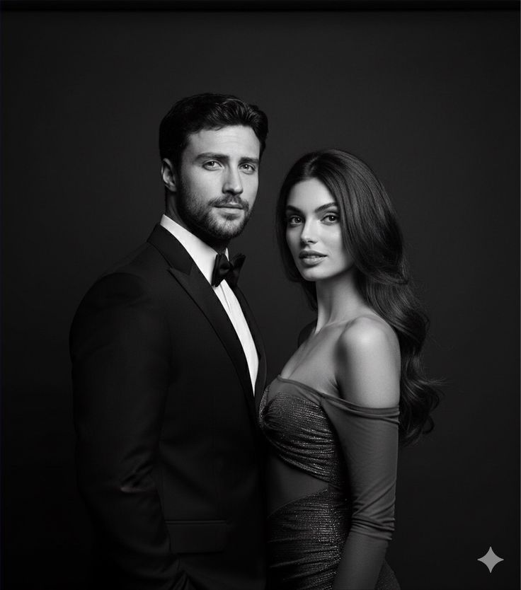 Luxury wedding entertainment: a sophisticated black and white live portrait experience for guests at an exclusive celebration