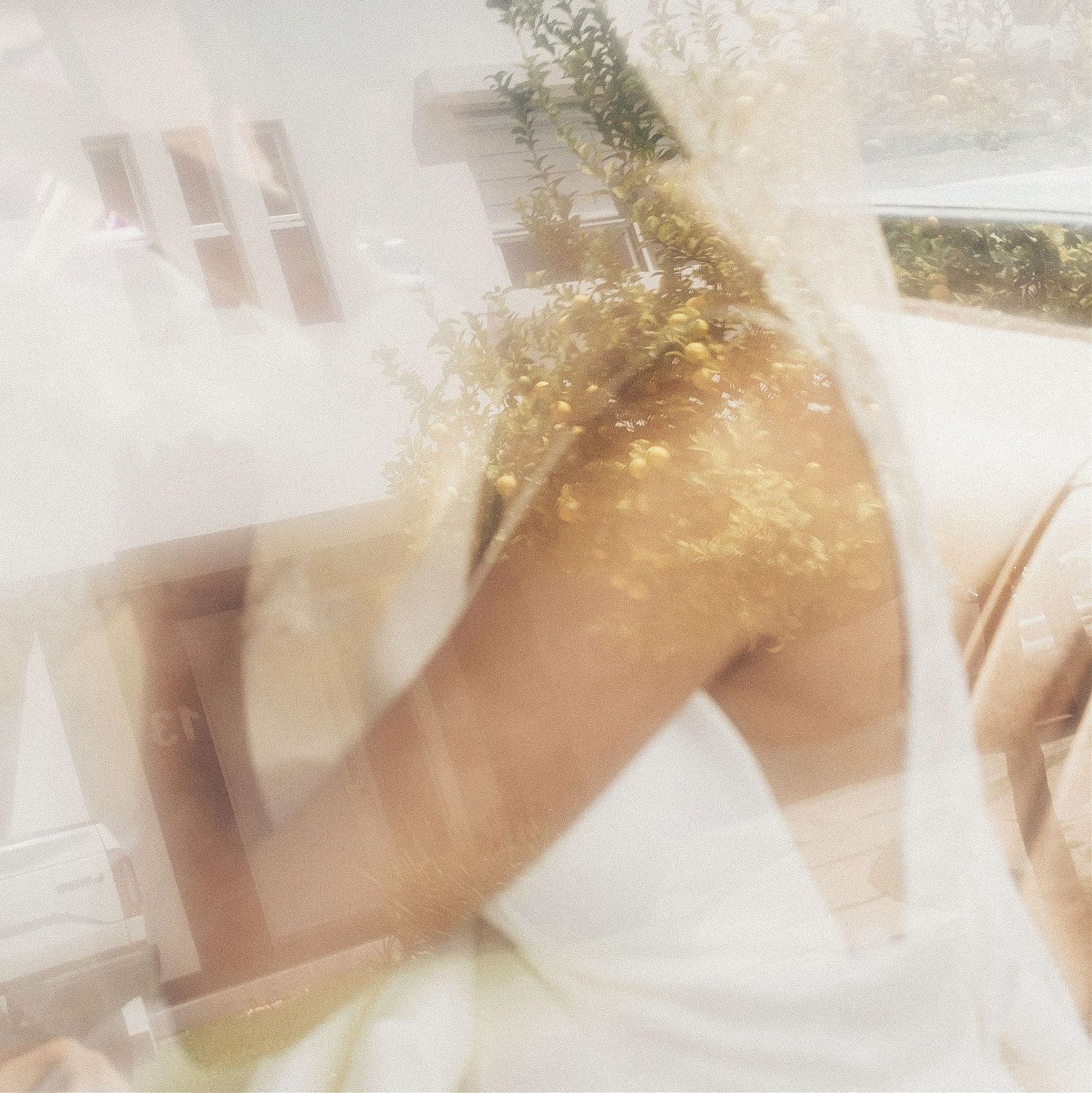 Dreamy, soft-focus wedding detail shot with ethereal golden lighting and delicate floral elements.