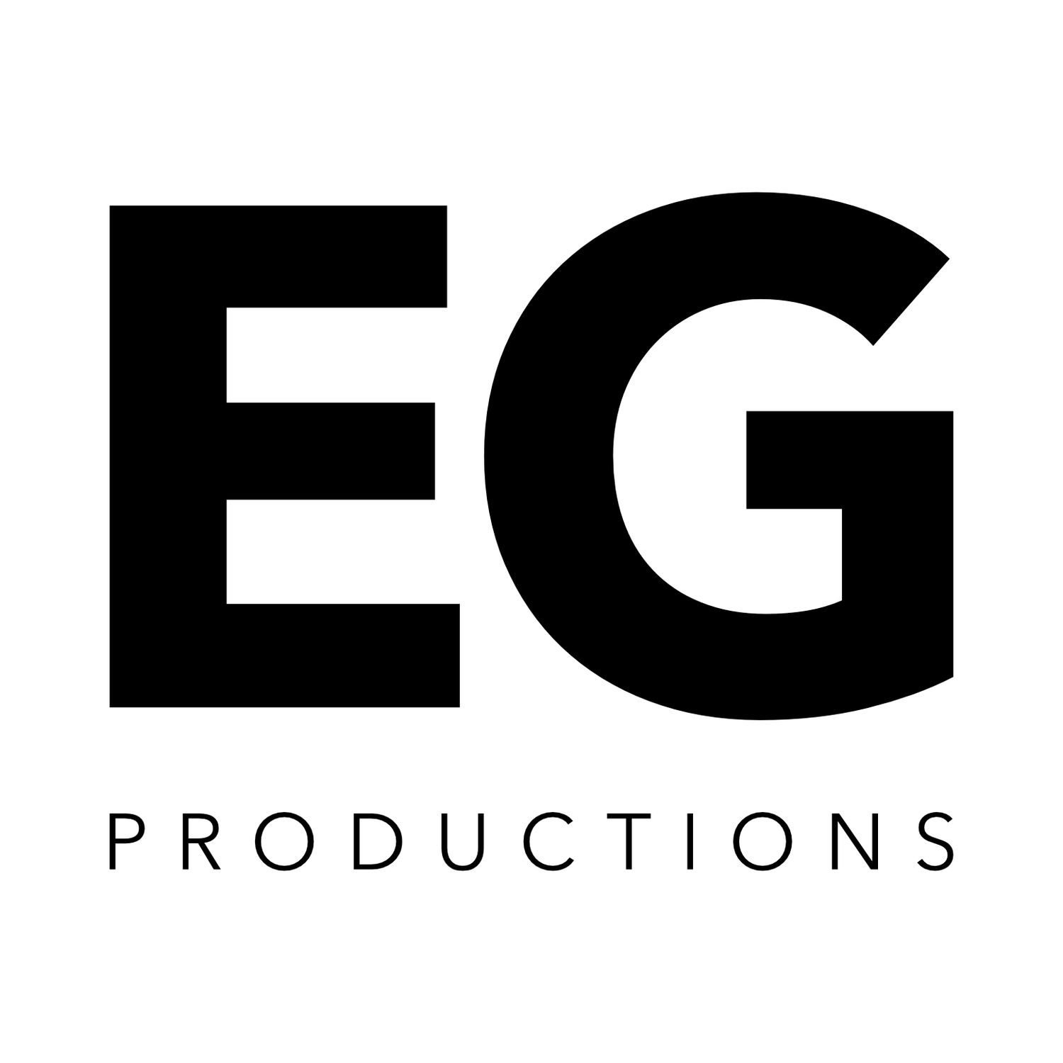 Black and white text logo for Edge Productions with bold letters arranged in a minimalist modern design.