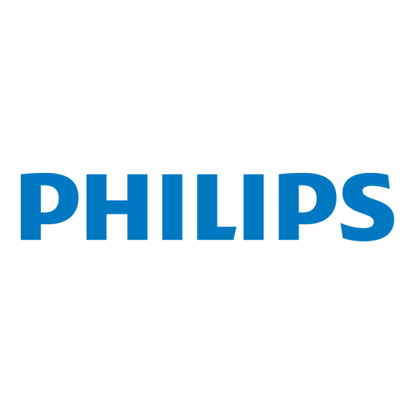 Philips brand logo displayed in bold blue letters on a white background.