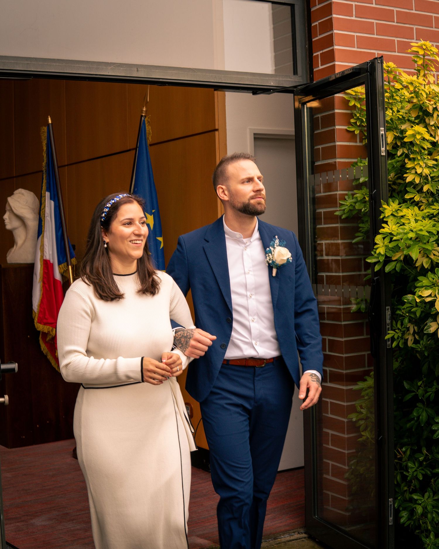 Photographie prise pendant la cérémonie de mariage à la mairie