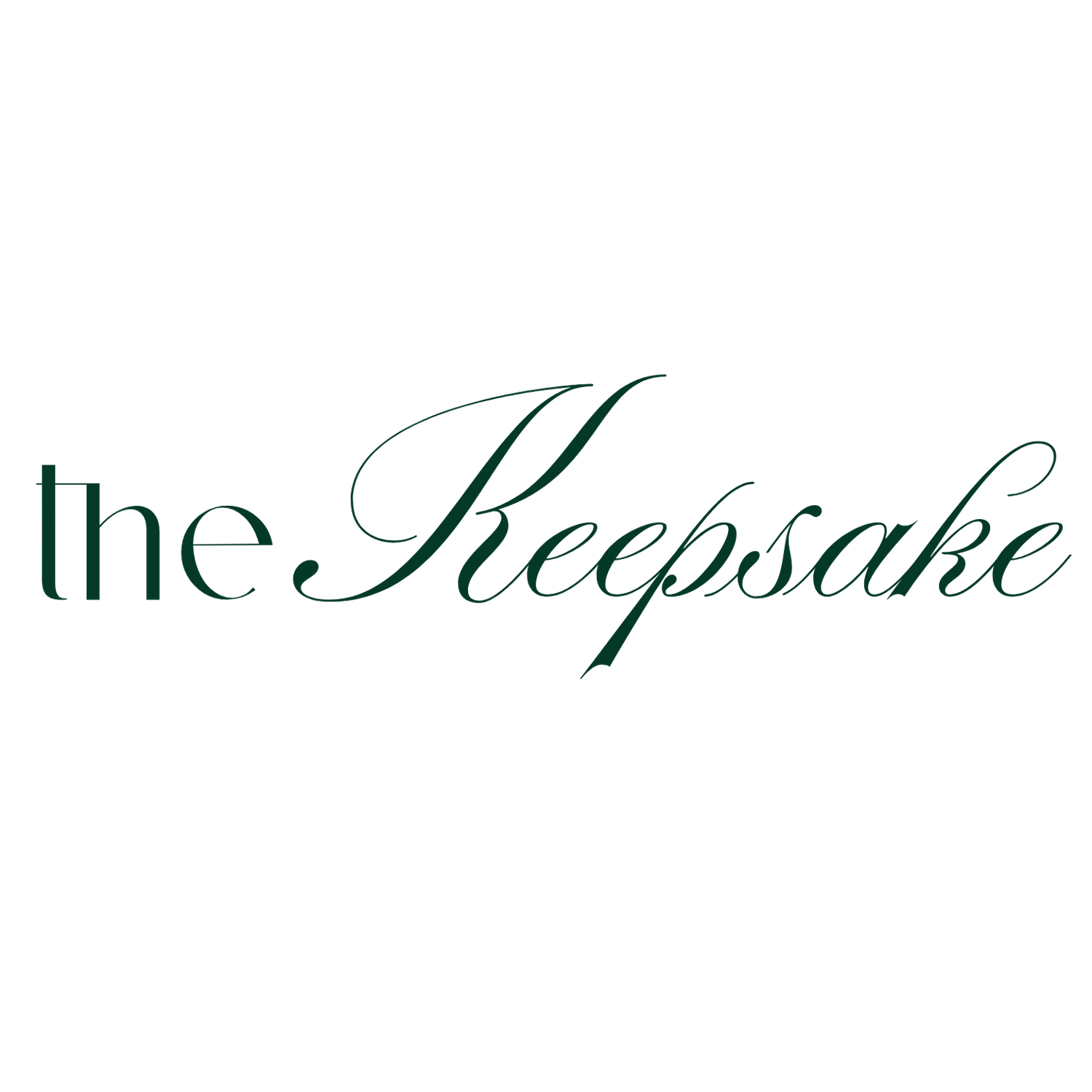 Decorative text showing 'the Keepsake' in sophisticated calligraphy style.