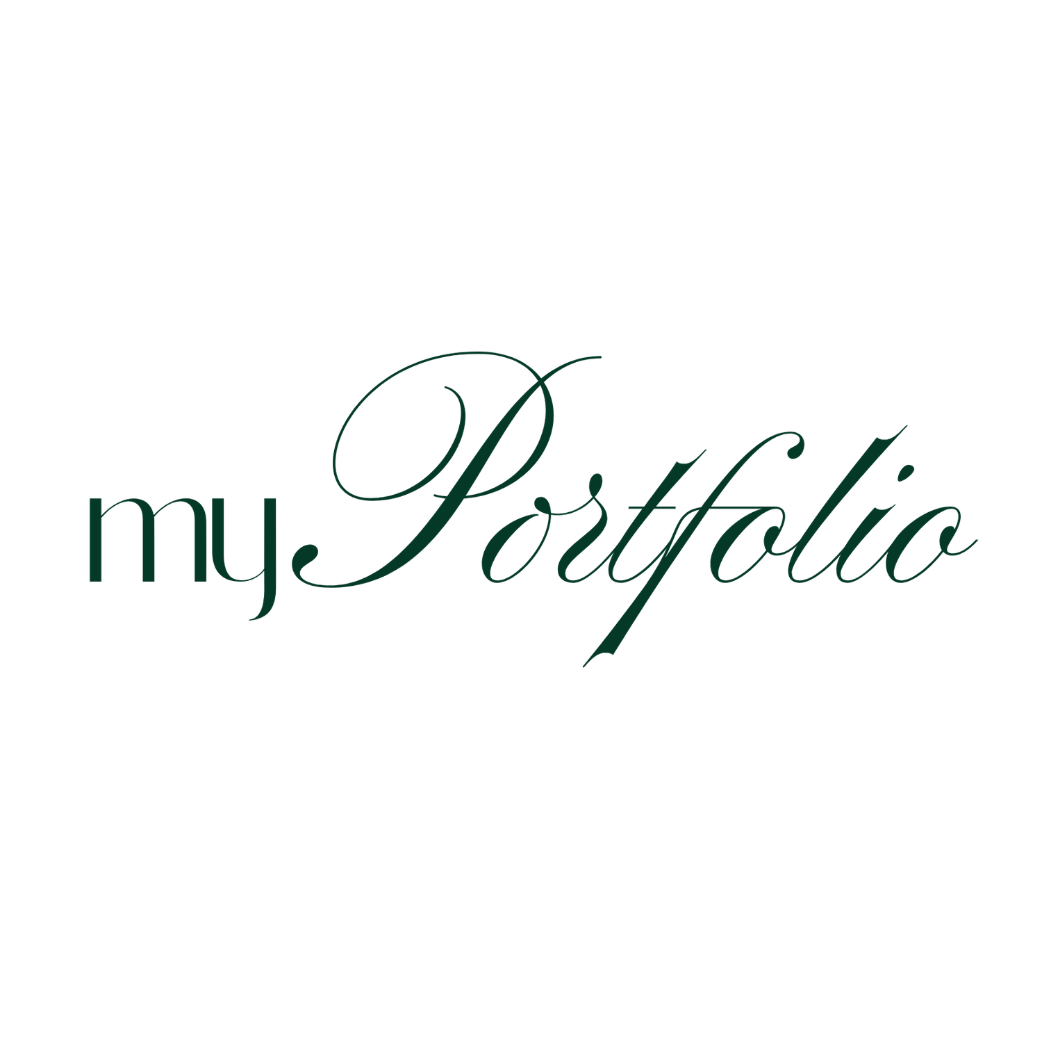 Decorative text showing 'My Portfolio' in elegant green calligraphy against a white background.