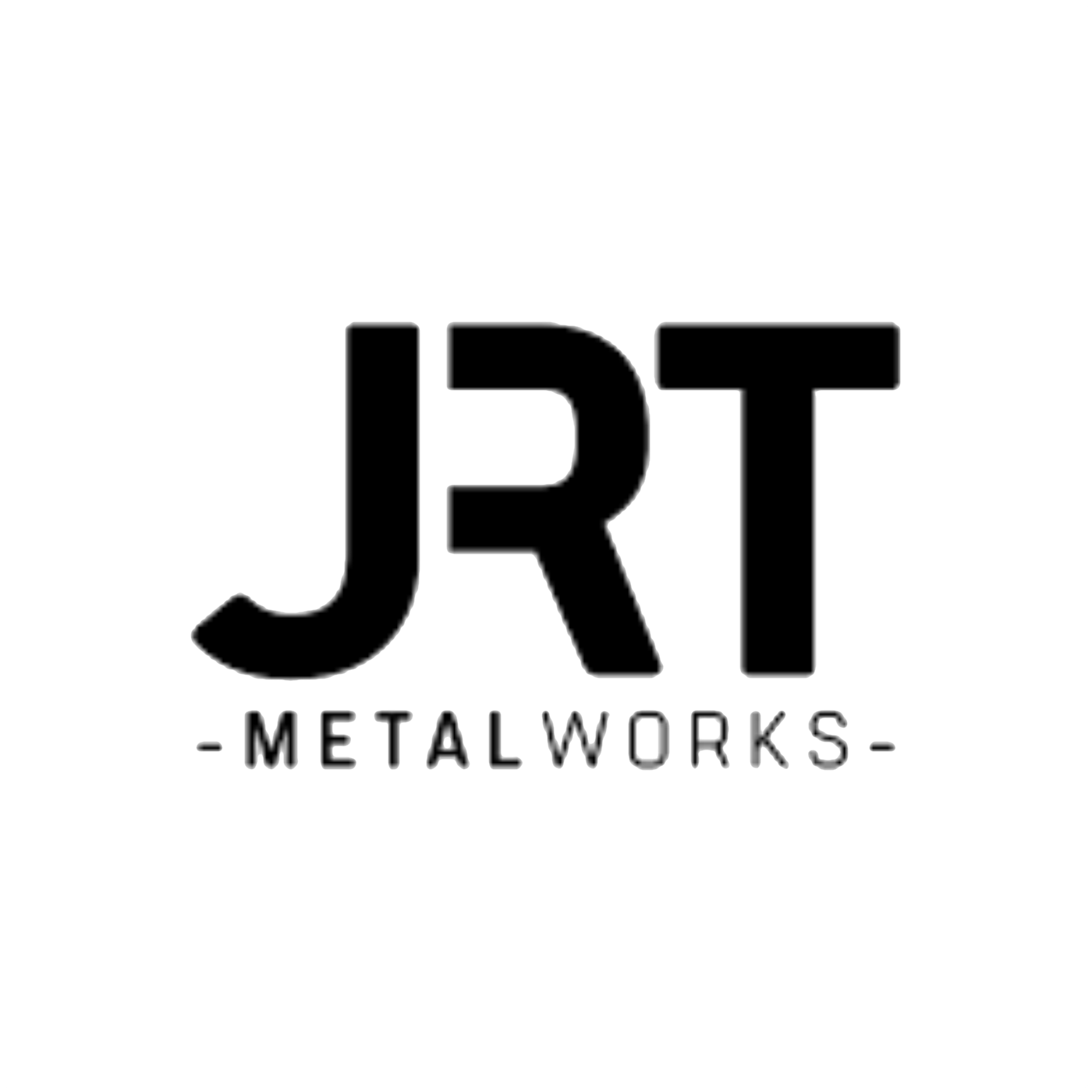 JRT Metal Works logo featuring bold black letters on white background with sleek industrial typography.