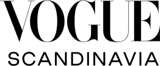 Vogue Scandinavia logo in bold black serif typography on white background.