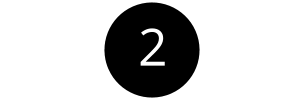 White number two on black circle icon.