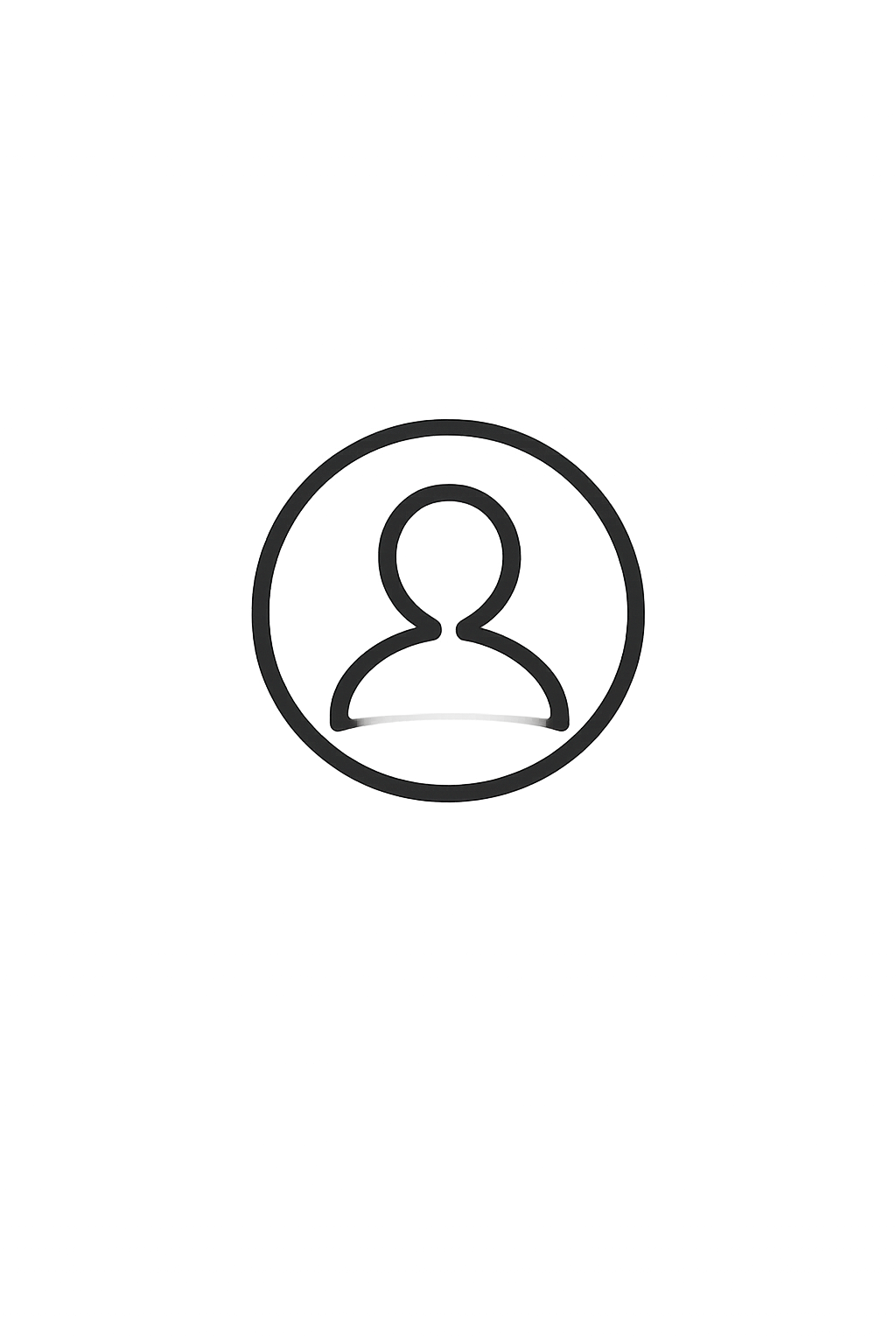 Generic user profile placeholder icon featuring a person silhouette inside a circle outline.