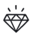 Diamond gemstone line art icon illustration.