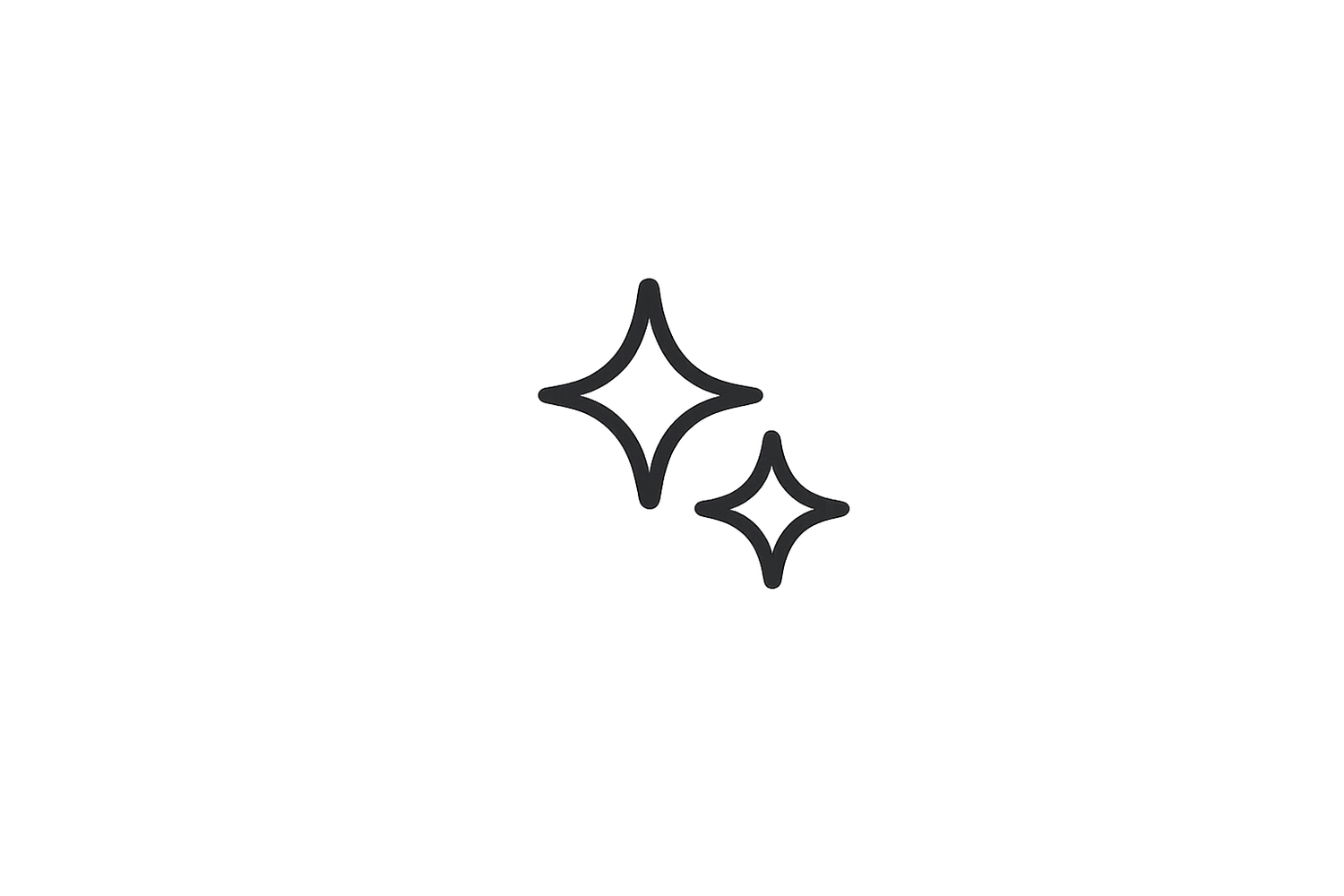 Sparkle or magic stars icon representing clean, new, or AI-powered features.