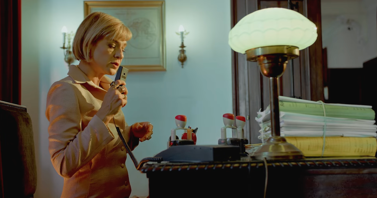 Cinematic music video scene for Waldeck “La Fille du Notariat” with retro-inspired storytelling and moody lighting