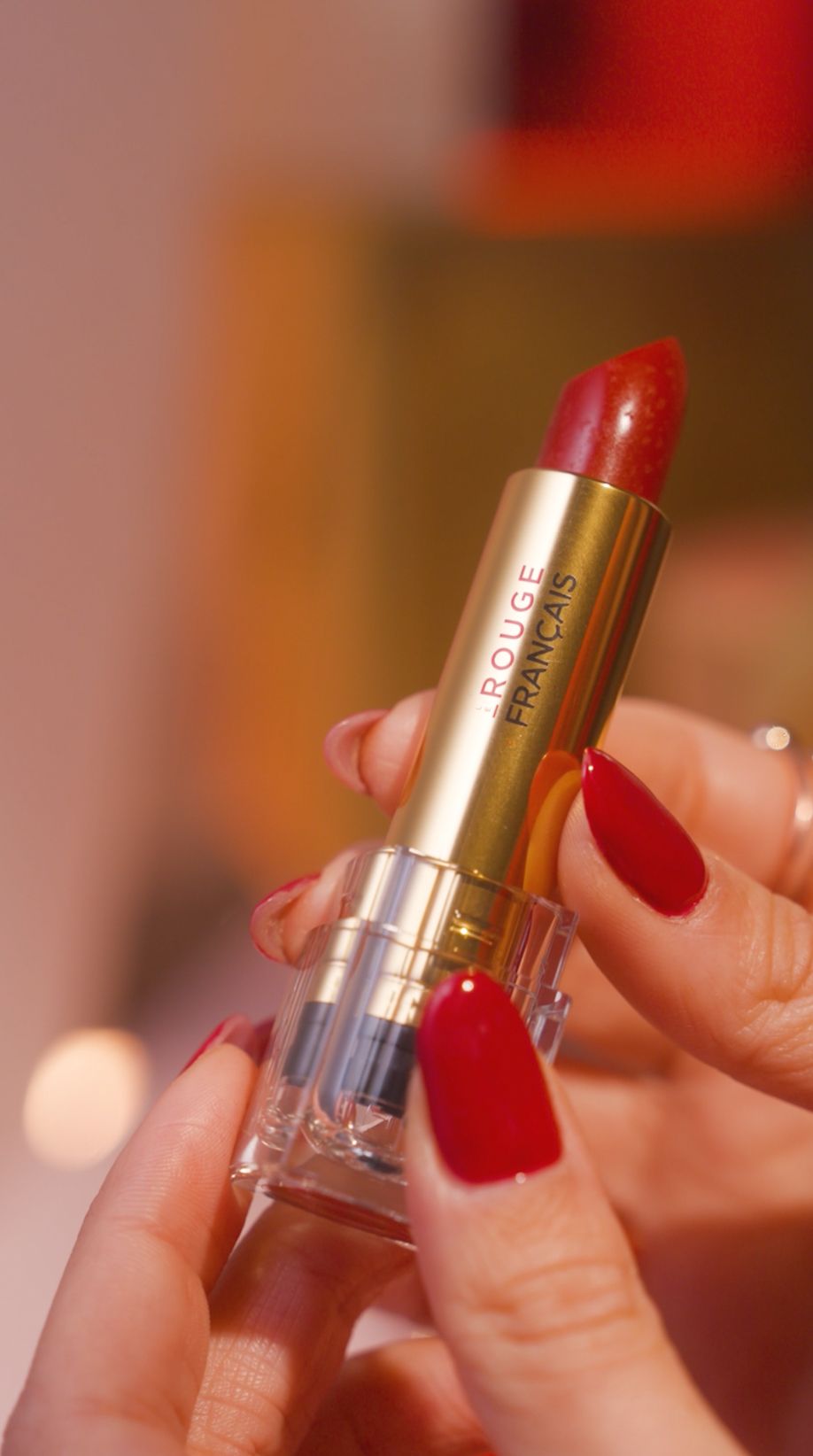 Luxury cosmetic product photography with cinematic warm tones for Olfattorio