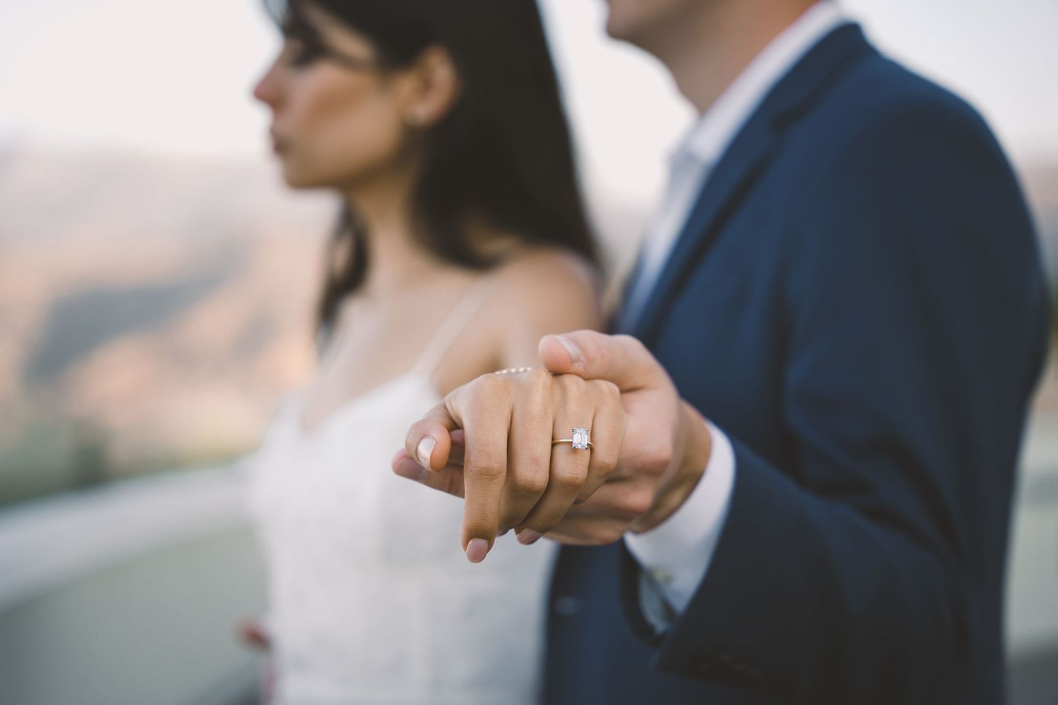 Close up engagement ring photoshoot