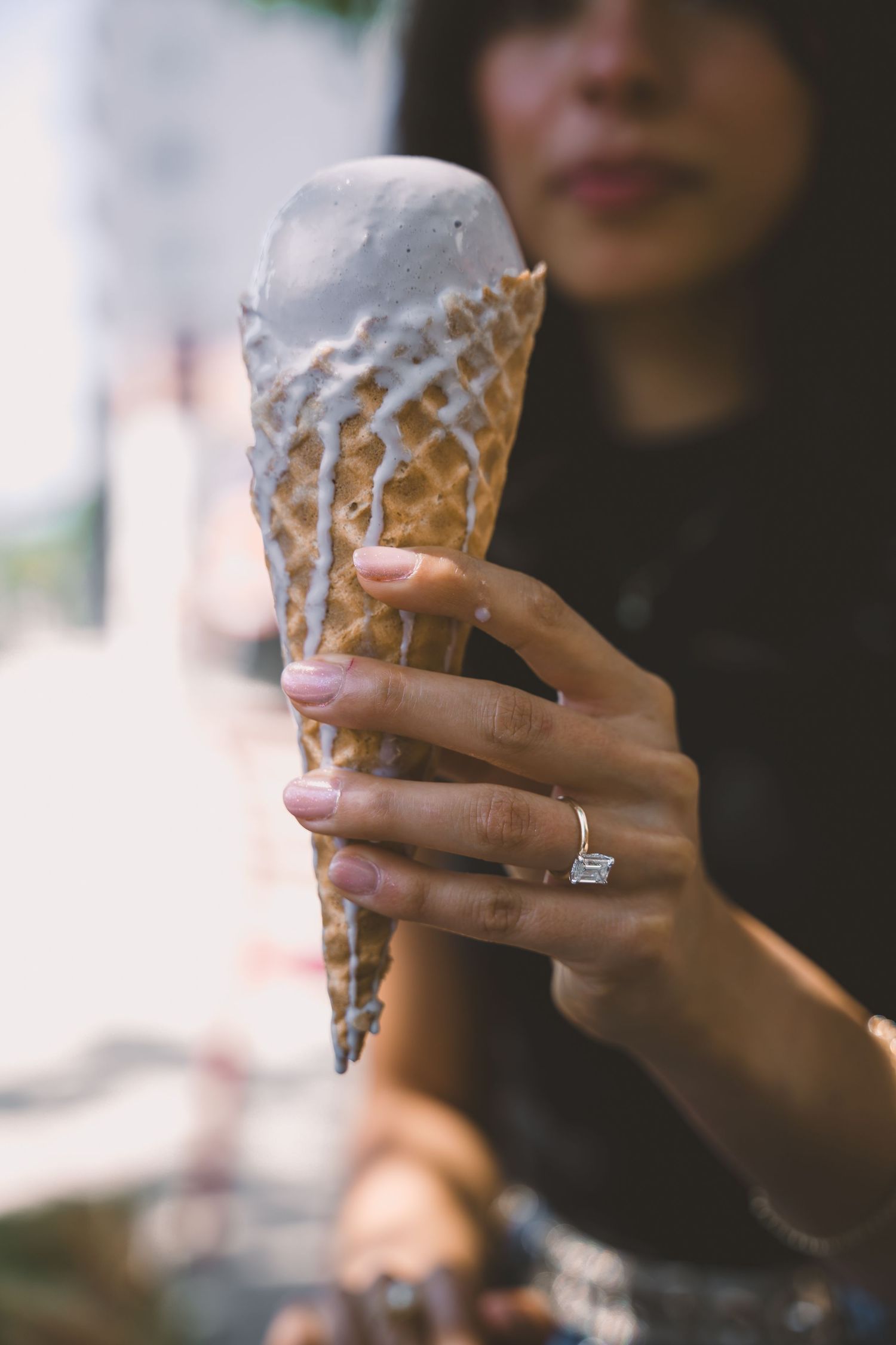 Engagement photoshoot at Salt & Straw ice cream shop
