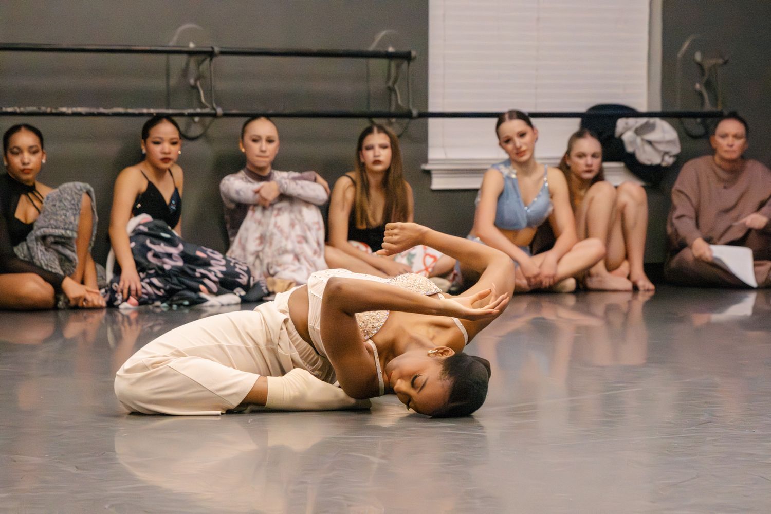 Image of Victoria's School of Dance dancers dancing at their dress rehearsal