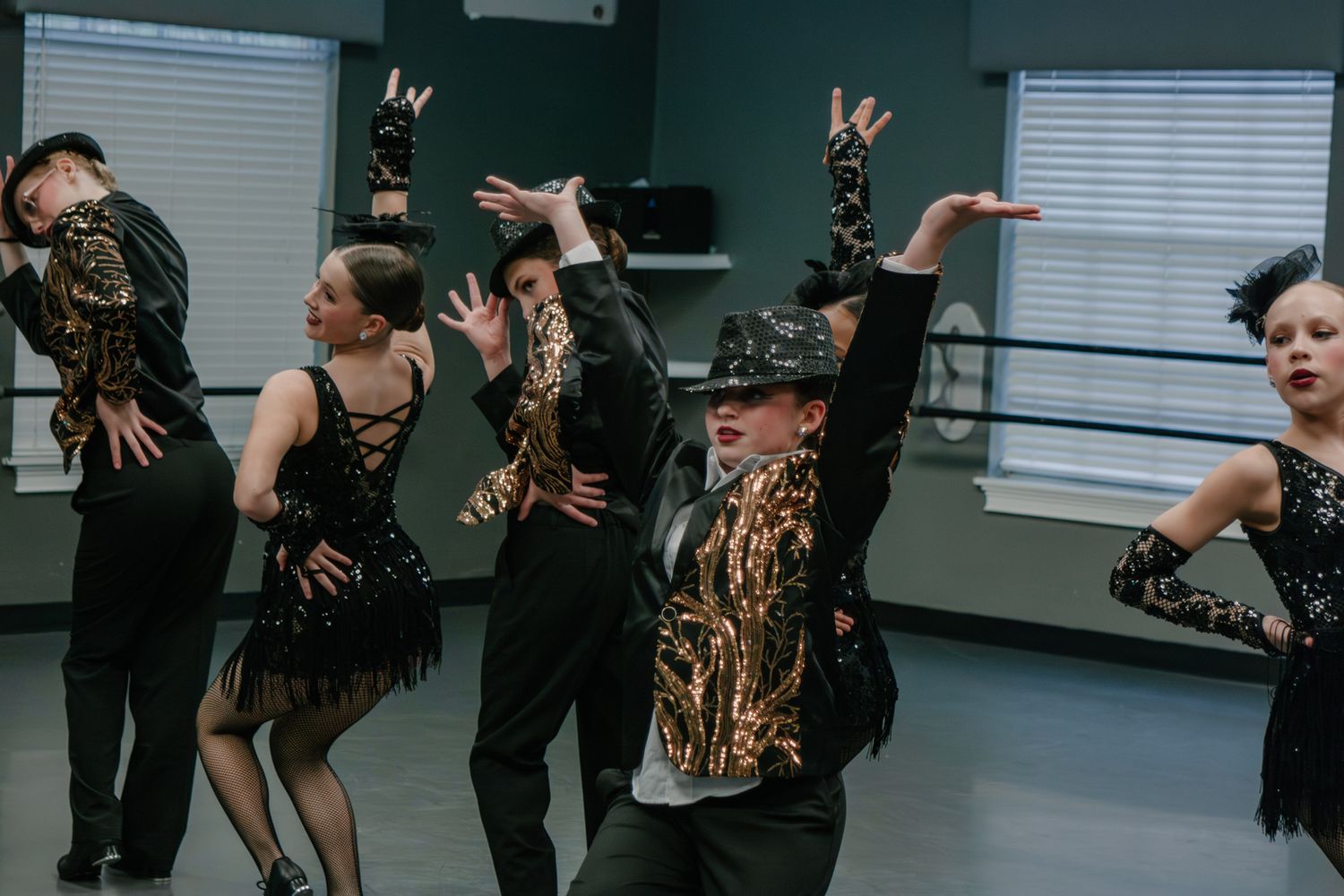 Image of Victoria's School of Dance dancers dancing at their dress rehearsal