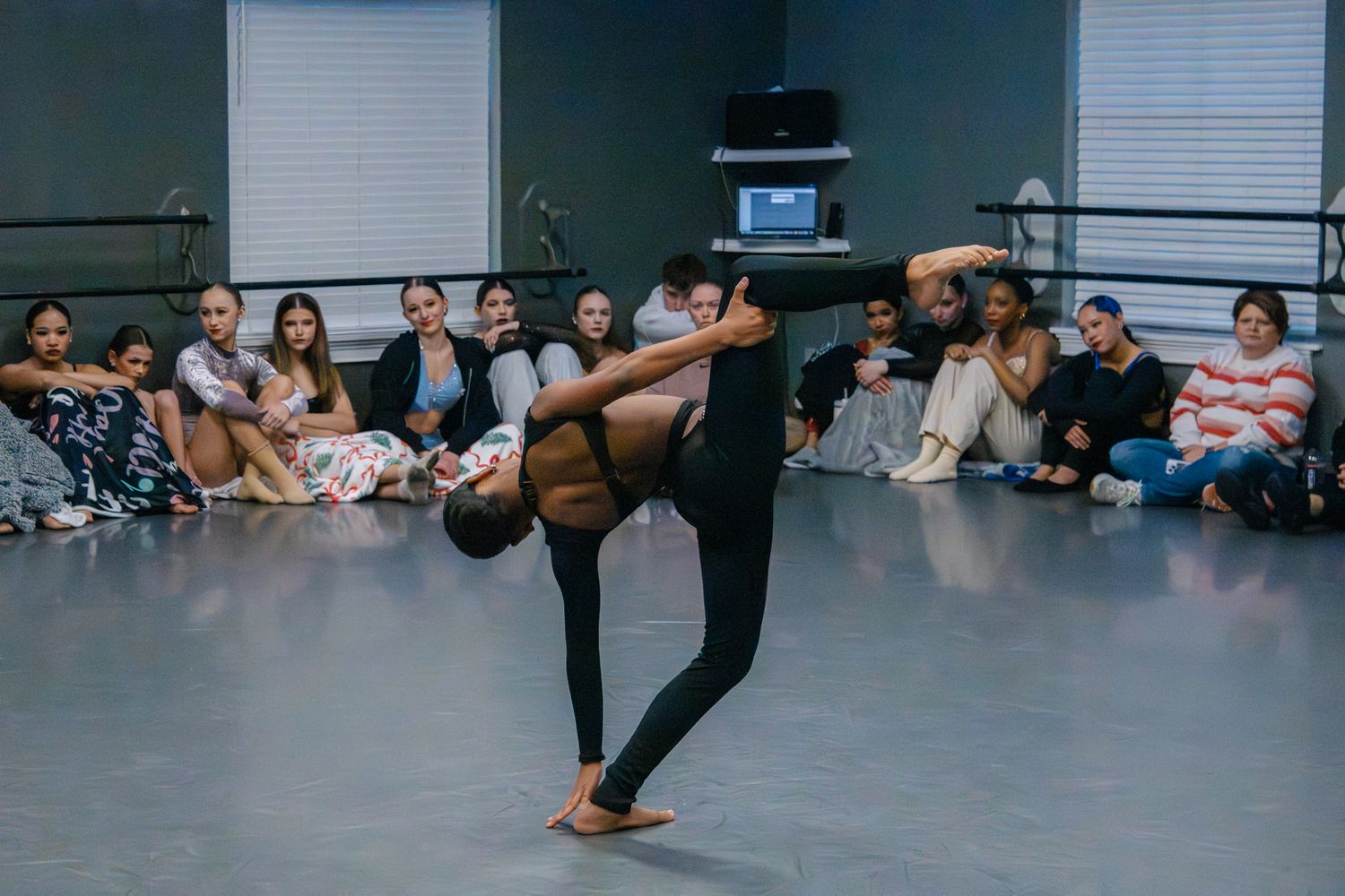 Image of Victoria's School of Dance dancers dancing at their dress rehearsal