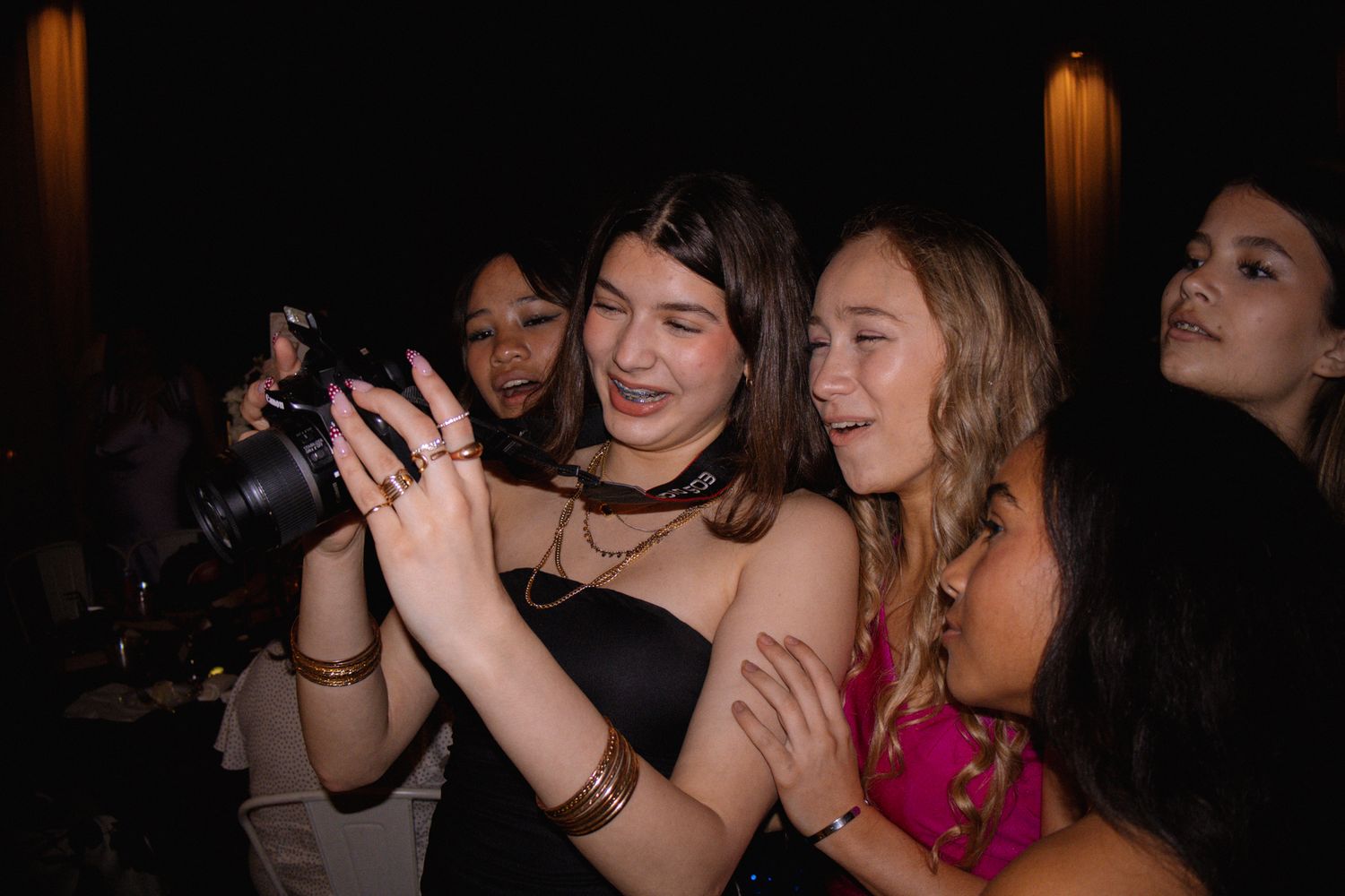 Image of Victoria's School of Dance dancers celebrating at their National Dance Honors Society induction ceremony
