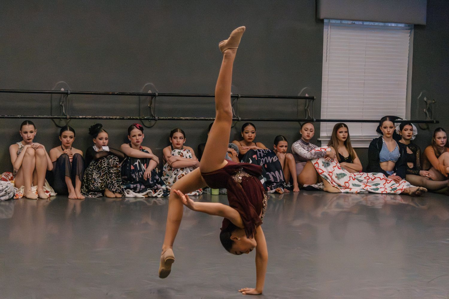 Image of Victoria's School of Dance dancers dancing at their dress rehearsal