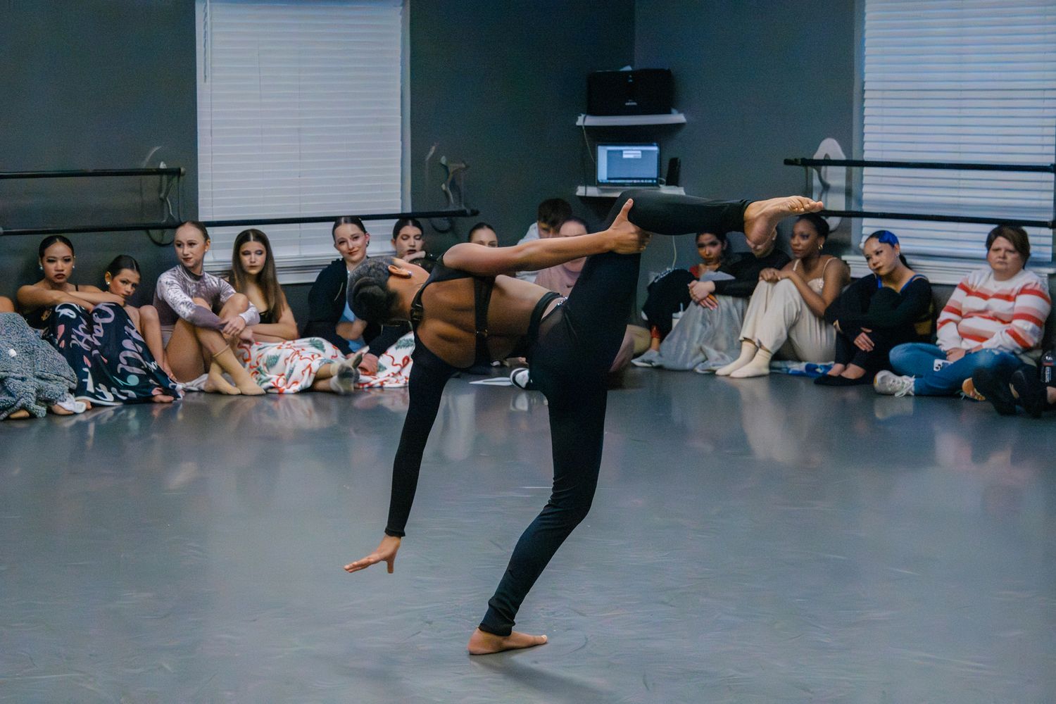 Image of Victoria's School of Dance dancers dancing at their dress rehearsal