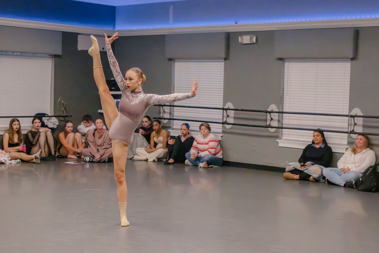 Image of Victoria's School of Dance dancers dancing at their dress rehearsal