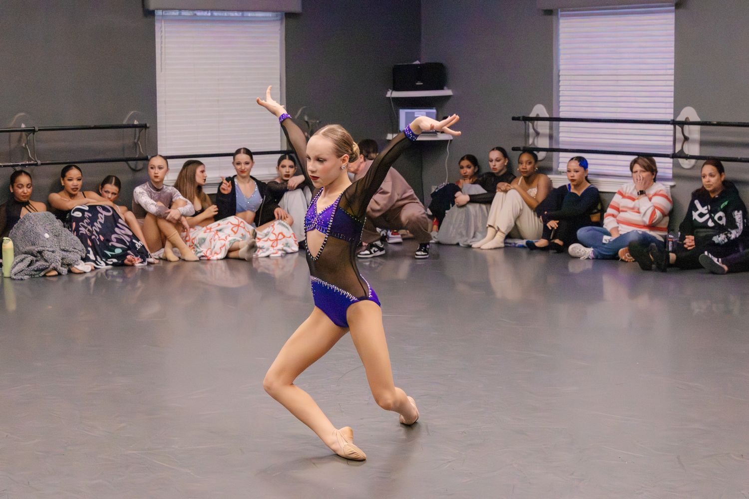 Image of Victoria's School of Dance dancers dancing at their dress rehearsal